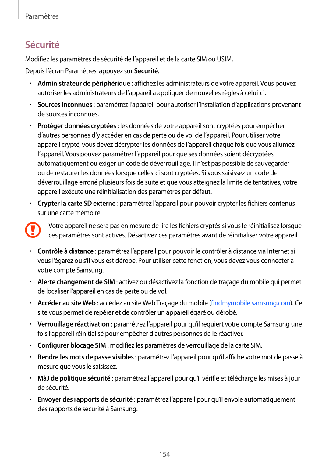 Samsung SM-N910FZIEXEF, SM-N910FZKEXEF, SM-N910FZWEXEF manual Sécurité 