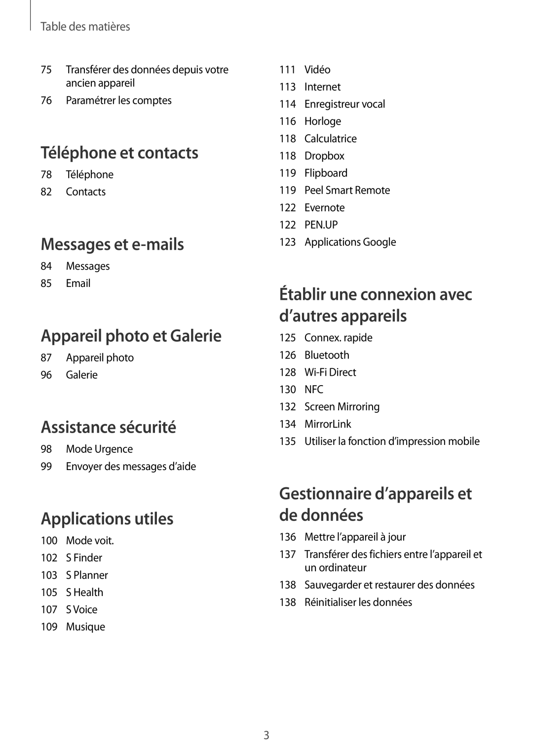 Samsung SM-N910FZKEXEF, SM-N910FZIEXEF, SM-N910FZWEXEF manual Téléphone et contacts 