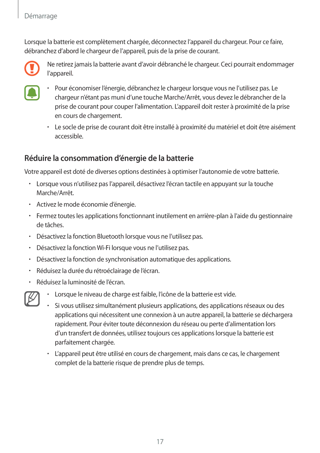 Samsung SM-N910FZWEXEF, SM-N910FZKEXEF, SM-N910FZIEXEF manual Réduire la consommation d’énergie de la batterie 