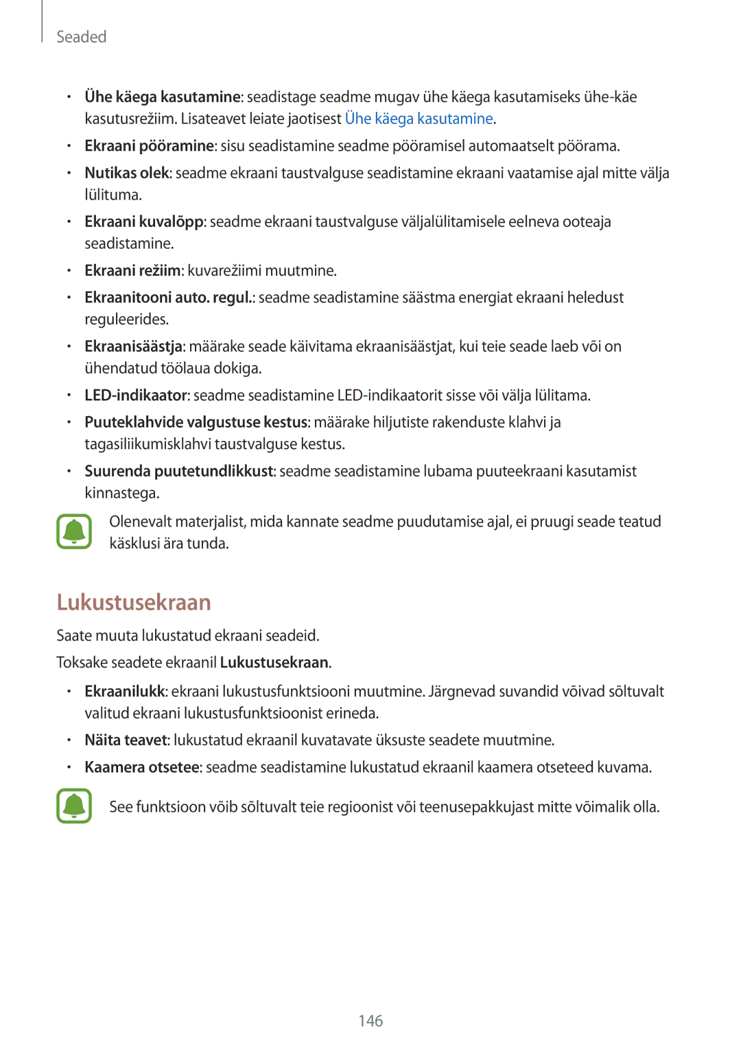 Samsung SM-N910CZWESEB, SM-N910FZWEBAL, SM-N910FZIEBAL, SM-N910FZDEBAL, SM-N910FZKEBAL, SM-N910CZKESEB manual Lukustusekraan 