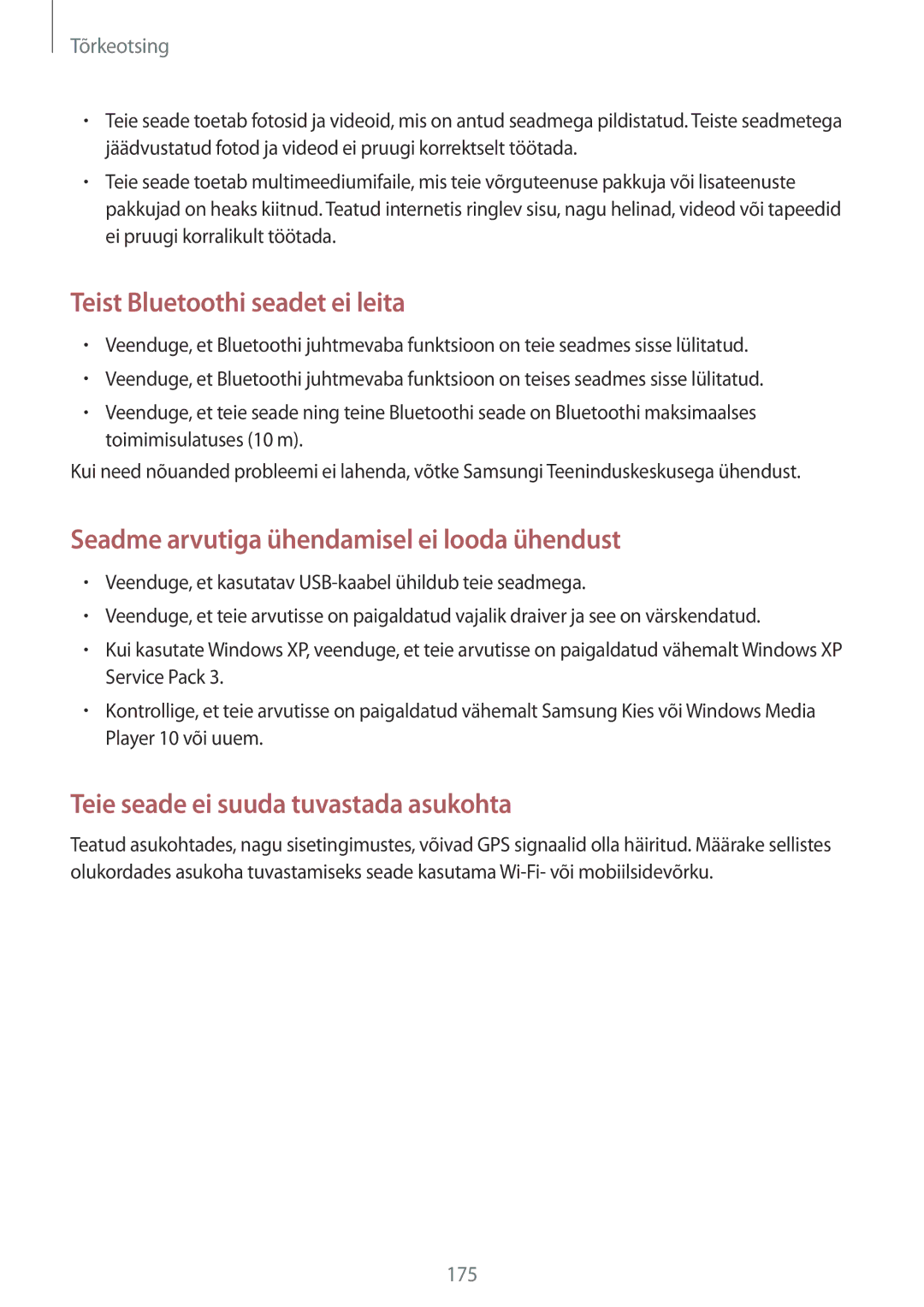 Samsung SM-N910FZWEBAL, SM-N910FZIEBAL, SM-N910FZDEBAL, SM-N910FZKEBAL, SM-N910CZKESEB manual Teist Bluetoothi seadet ei leita 