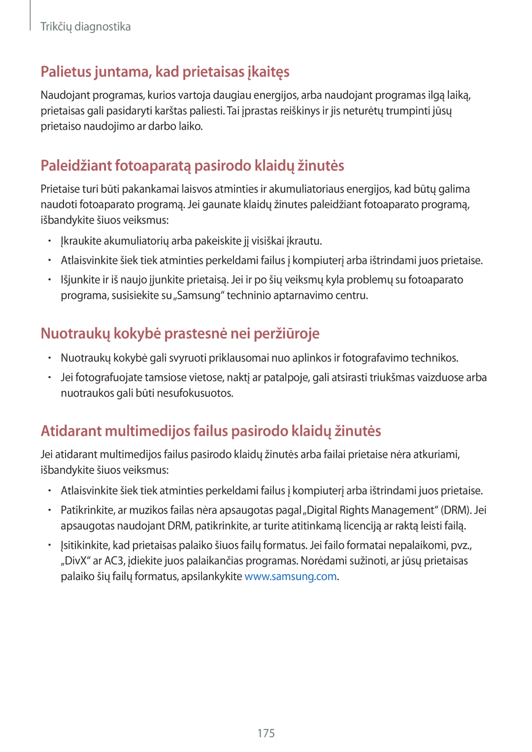 Samsung SM-N910FZWEBAL, SM-N910FZIEBAL, SM-N910FZDEBAL, SM-N910FZKEBAL manual Palietus juntama, kad prietaisas įkaitęs 