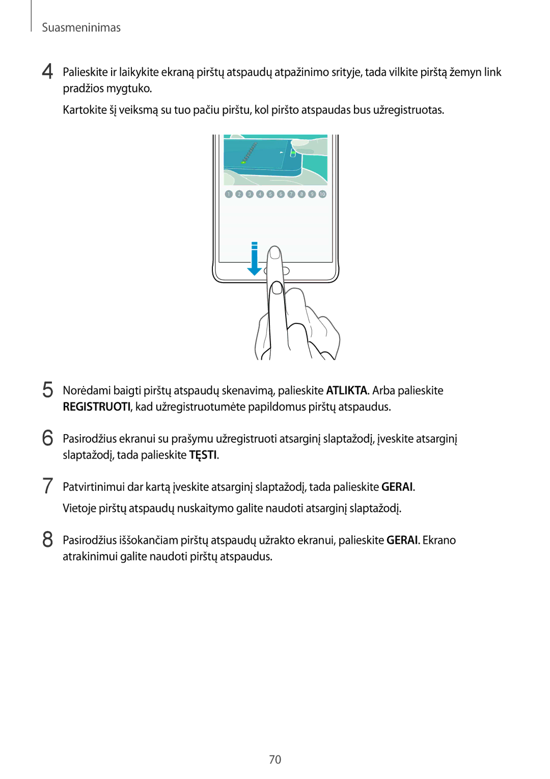 Samsung SM-N910FZWEBAL, SM-N910FZIEBAL, SM-N910FZDEBAL, SM-N910FZKEBAL, SM-N910CZKESEB, SM-N910CZDESEB manual Suasmeninimas 