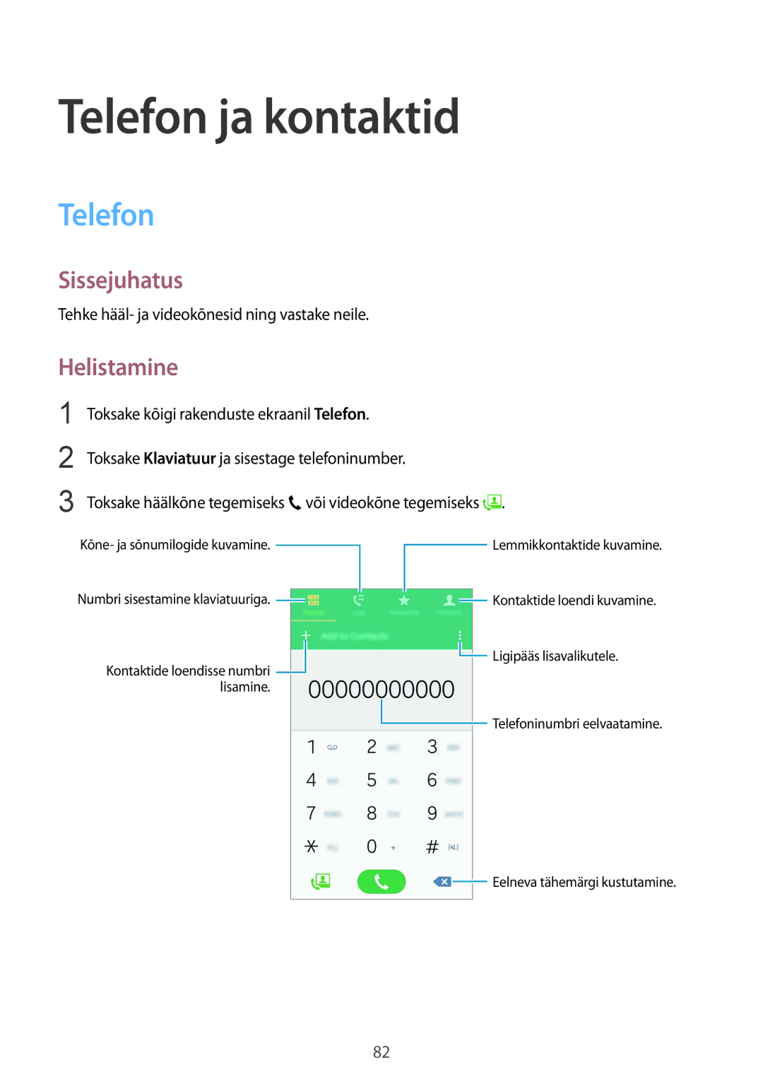 Samsung SM-N910CZDESEB, SM-N910FZWEBAL Telefon ja kontaktid, Helistamine, Tehke hääl- ja videokõnesid ning vastake neile 