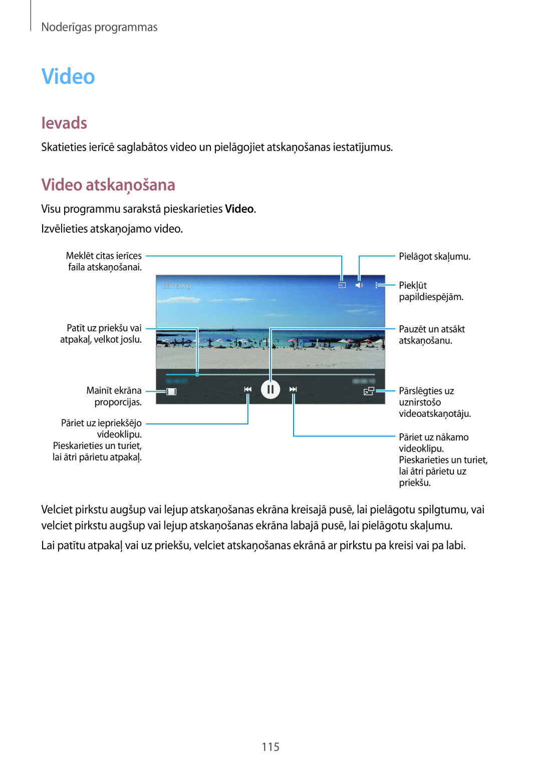 Samsung SM-N910FZKEBAL, SM-N910FZWEBAL, SM-N910FZIEBAL, SM-N910FZDEBAL, SM-N910CZKESEB, SM-N910CZDESEB Video atskaņošana 