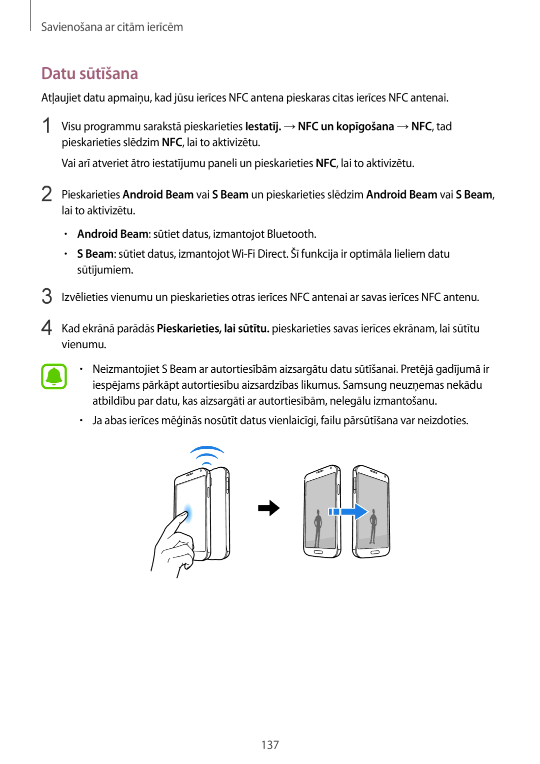 Samsung SM-N910CZKESEB, SM-N910FZWEBAL, SM-N910FZIEBAL, SM-N910FZDEBAL, SM-N910FZKEBAL, SM-N910CZDESEB manual Datu sūtīšana 