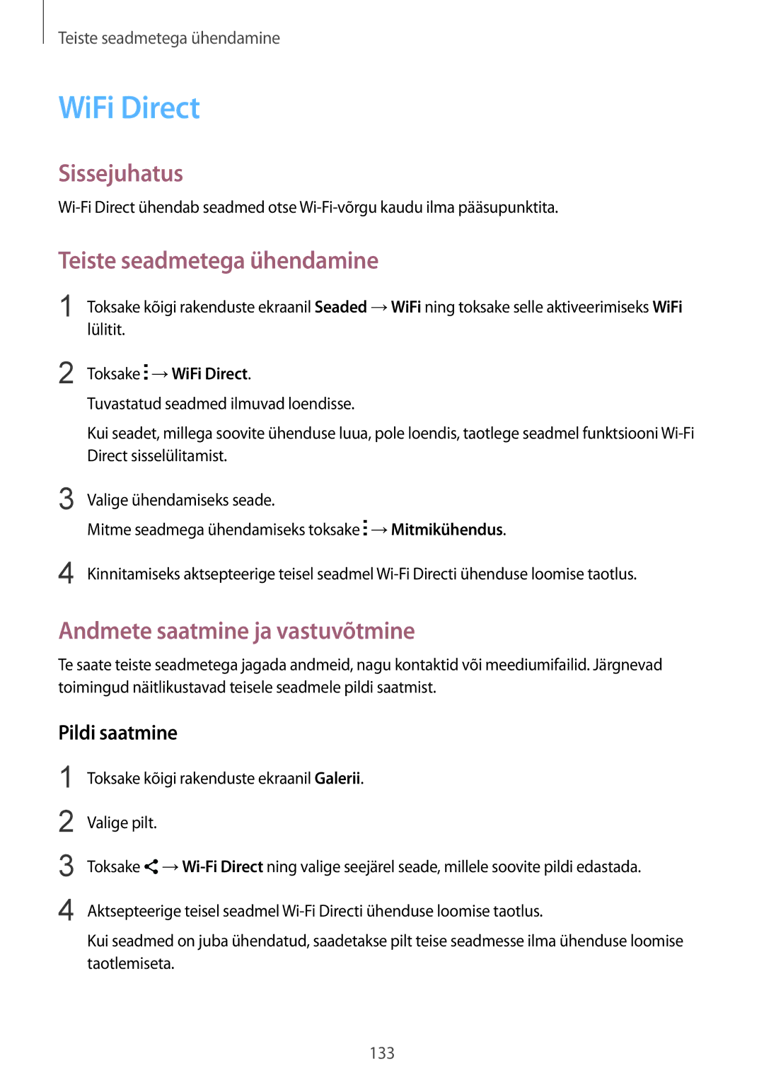 Samsung SM-N910FZWEBAL, SM-N910FZIEBAL, SM-N910FZDEBAL, SM-N910FZKEBAL, SM-N910CZKESEB manual Toksake →WiFi Direct 