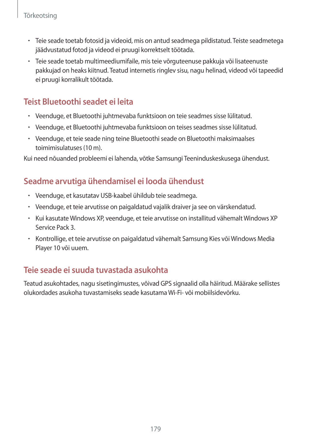 Samsung SM-N910CZKESEB, SM-N910FZWEBAL, SM-N910FZIEBAL, SM-N910FZDEBAL, SM-N910FZKEBAL manual Teist Bluetoothi seadet ei leita 