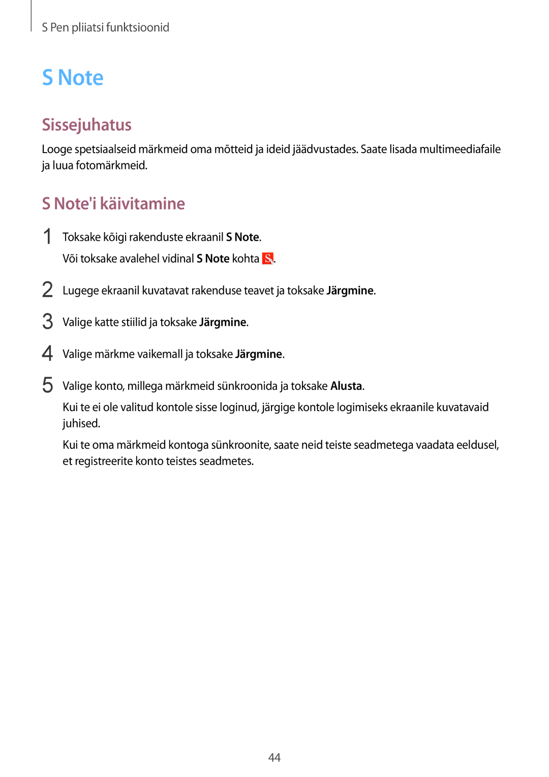 Samsung SM-N910FZDEBAL, SM-N910FZWEBAL, SM-N910FZIEBAL, SM-N910FZKEBAL, SM-N910CZKESEB, SM-N910CZDESEB manual Sissejuhatus 