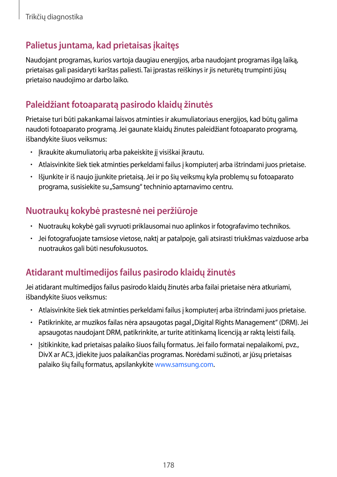 Samsung SM-N910FZKEBAL, SM-N910FZWEBAL, SM-N910FZIEBAL, SM-N910FZDEBAL manual Palietus juntama, kad prietaisas įkaitęs 