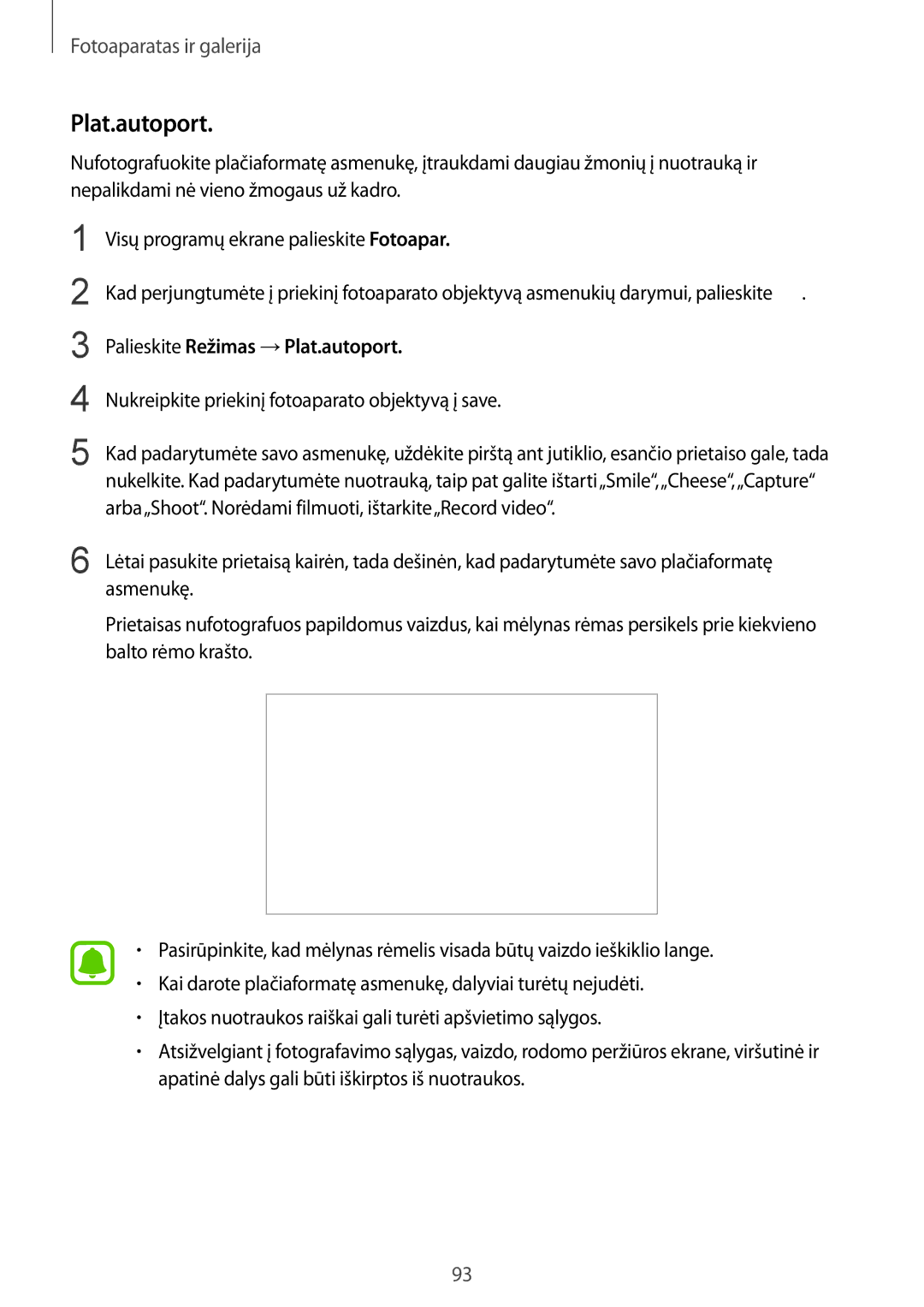 Samsung SM-N910FZDEBAL, SM-N910FZWEBAL, SM-N910FZIEBAL, SM-N910FZKEBAL, SM-N910CZKESEB Palieskite Režimas →Plat.autoport 