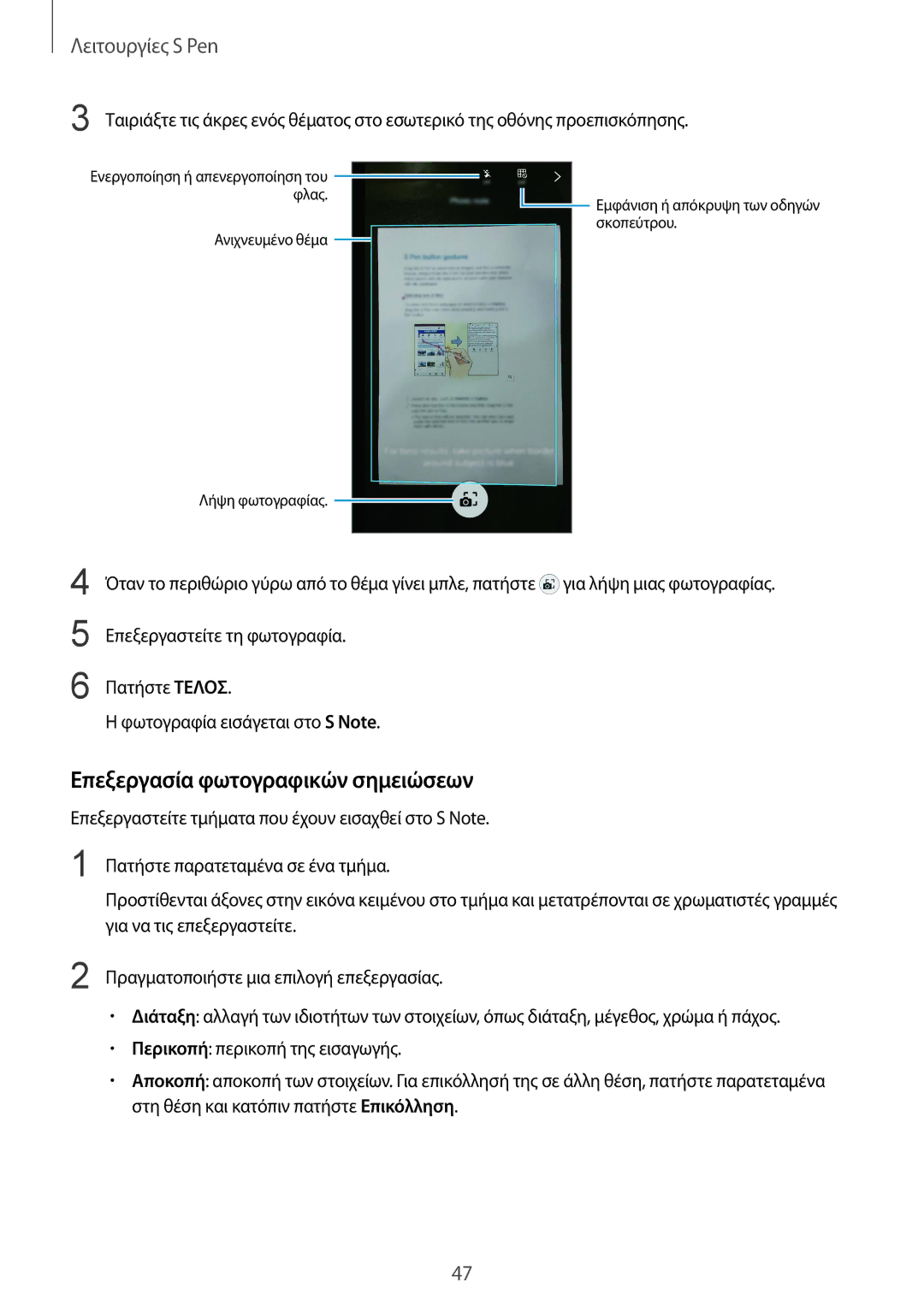 Samsung SM-N910FZWECYV, SM-N910FZWEEUR, SM-N910FZWECOS, SM-N910FZKECOS, SM-N910FZKECYV Επεξεργασία φωτογραφικών σημειώσεων 