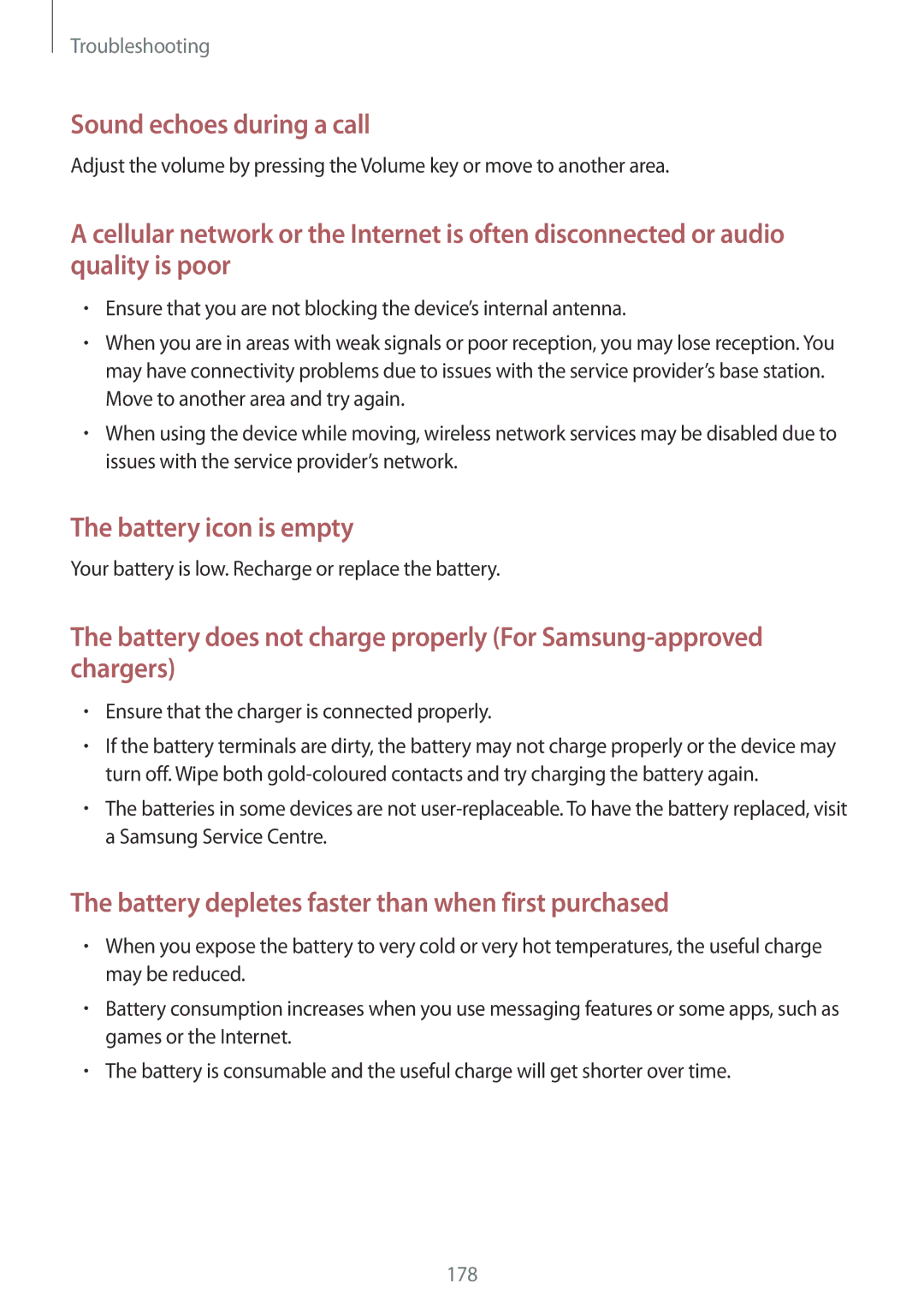 Samsung SM-N910FZDEITV Your battery is low. Recharge or replace the battery, Ensure that the charger is connected properly 