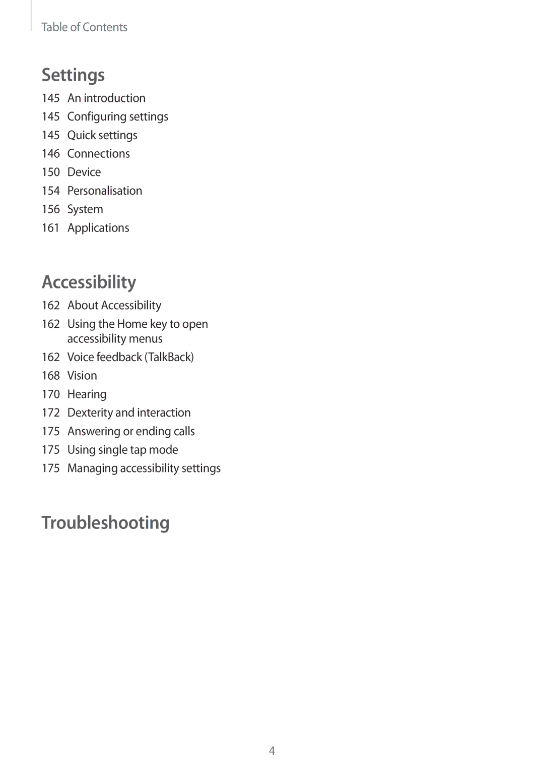 Samsung SM-N910FZKEMOB, SM-N910FZWEEUR, SM-N910FZWEDRE, SM-N910FZWECOS, SM-N910FZKESFR manual Settings, About Accessibility 