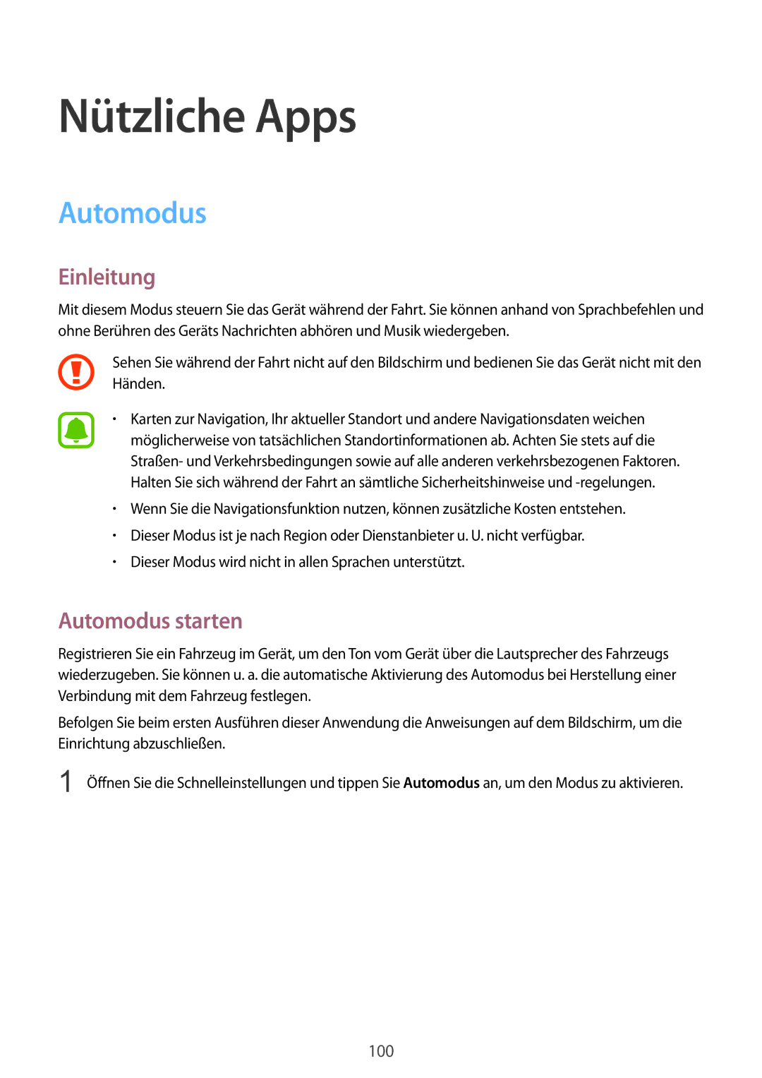 Samsung SM-N910FZWEBAL, SM-N910FZWEEUR, SM-N910FZWEDRE, SM-N910FZWECOS, SM-N910FZKESFR Nützliche Apps, Automodus starten 