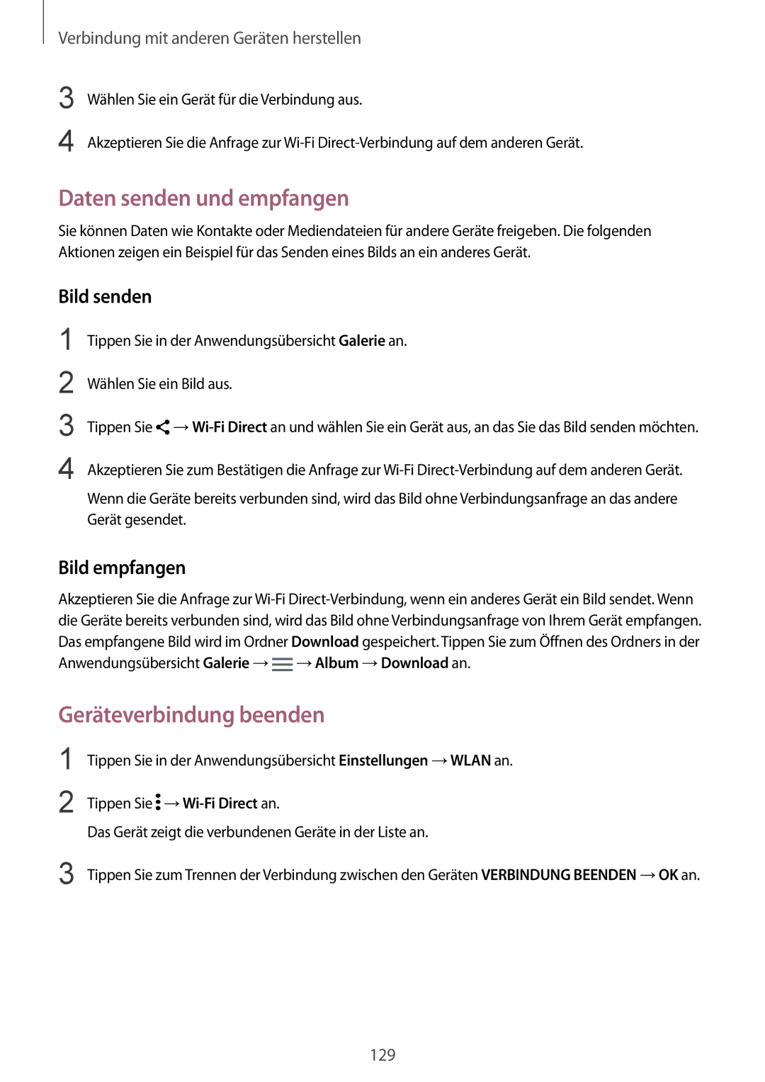 Samsung SM-N910FZWESFR, SM-N910FZWEEUR, SM-N910FZWEDRE, SM-N910FZWECOS, SM-N910FZKESFR manual Geräteverbindung beenden 