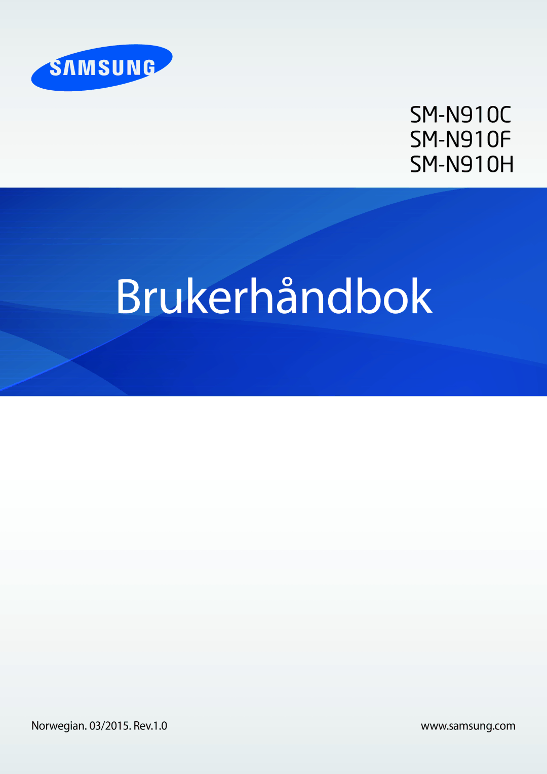 Samsung SM-N910FZDENEE, SM-N910FZWENEE, SM-N910FZIENEE, SM-N910FZKENEE manual Brukerhåndbok, Norwegian /2015. Rev.1.0 