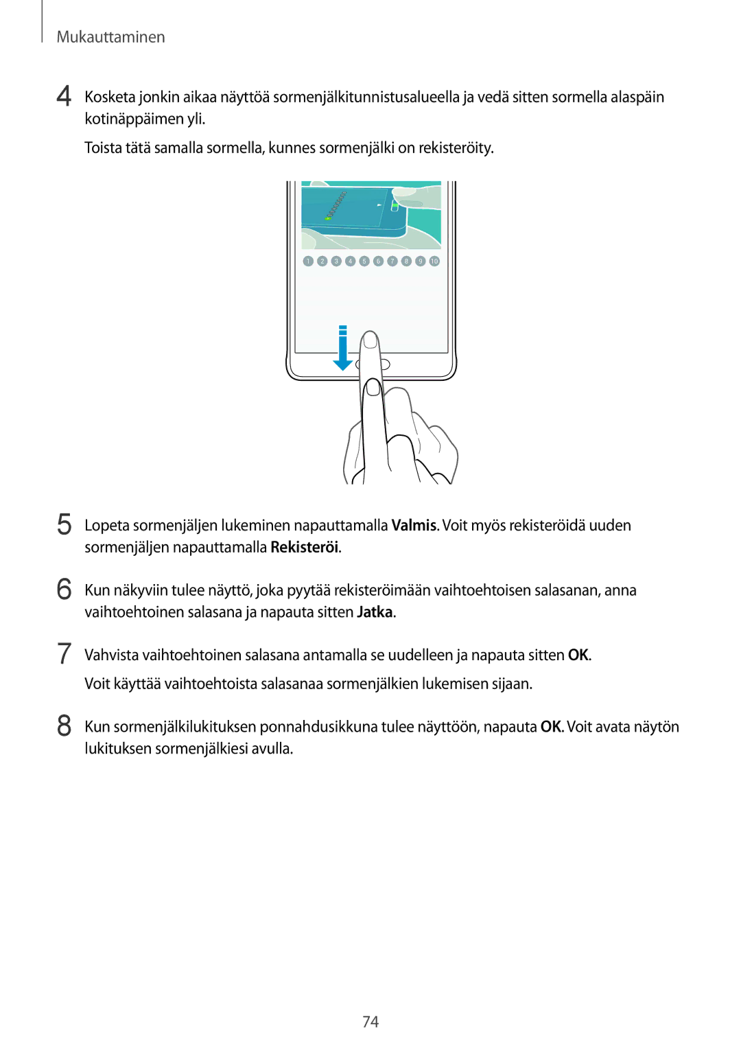 Samsung SM-N910FZIENEE, SM-N910FZWENEE, SM-N910FZDENEE, SM-N910FZKENEE manual Mukauttaminen 