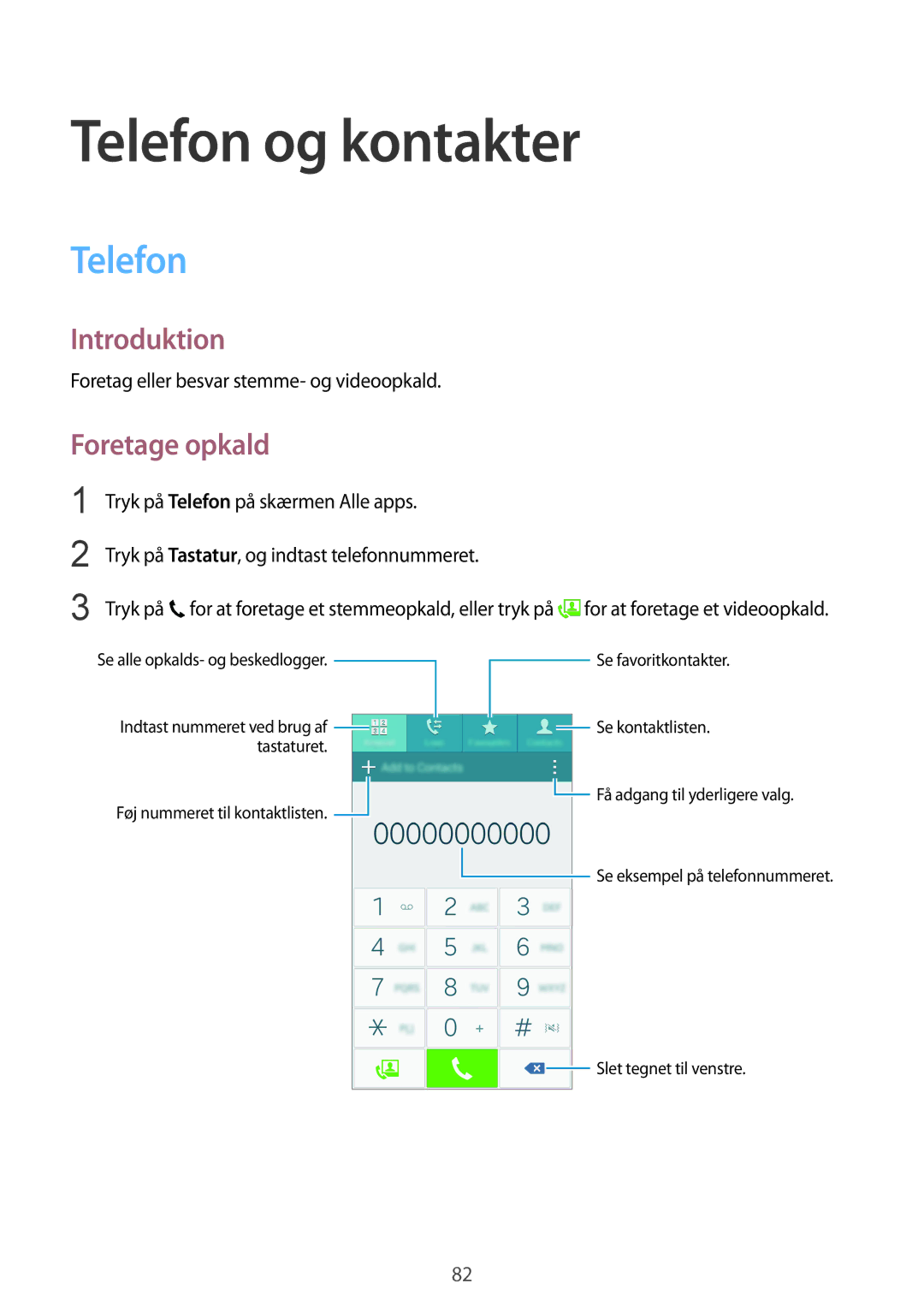 Samsung SM-N910FZIENEE, SM-N910FZWENEE Telefon og kontakter, Foretage opkald, Foretag eller besvar stemme- og videoopkald 