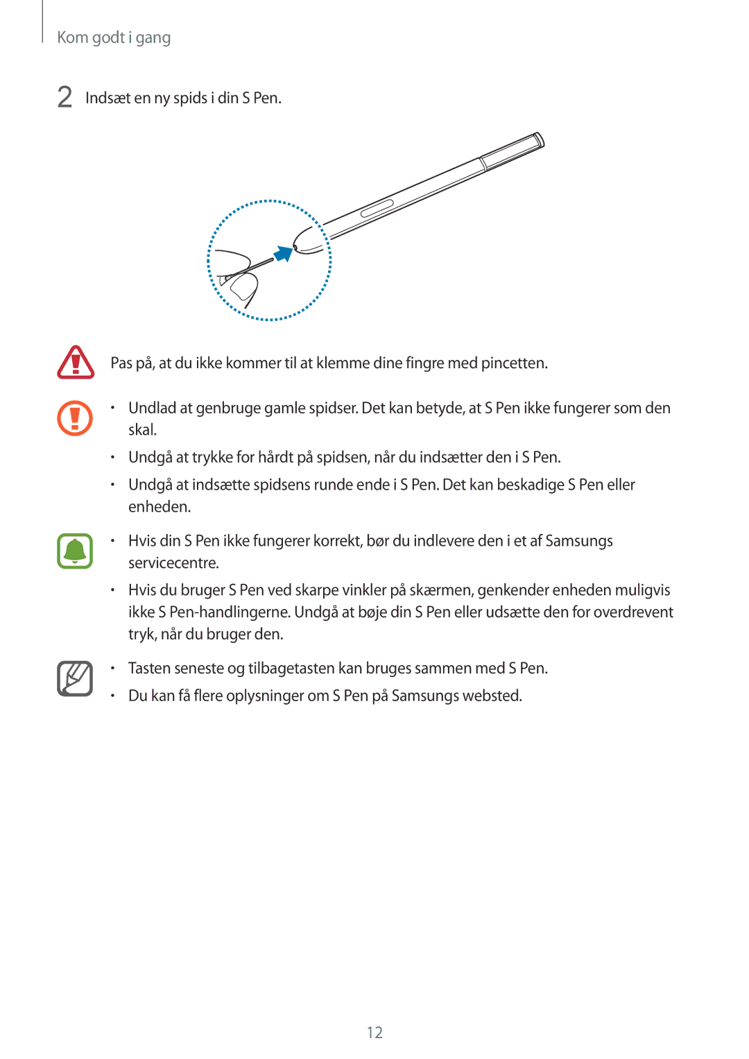 Samsung SM-N910FZWENEE, SM-N910FZDENEE, SM-N910FZIENEE, SM-N910FZKENEE manual Kom godt i gang 