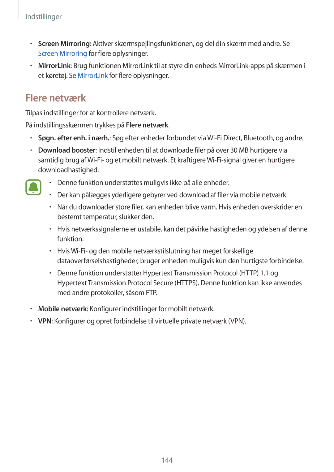 Samsung SM-N910FZWENEE, SM-N910FZDENEE, SM-N910FZIENEE, SM-N910FZKENEE manual Flere netværk 