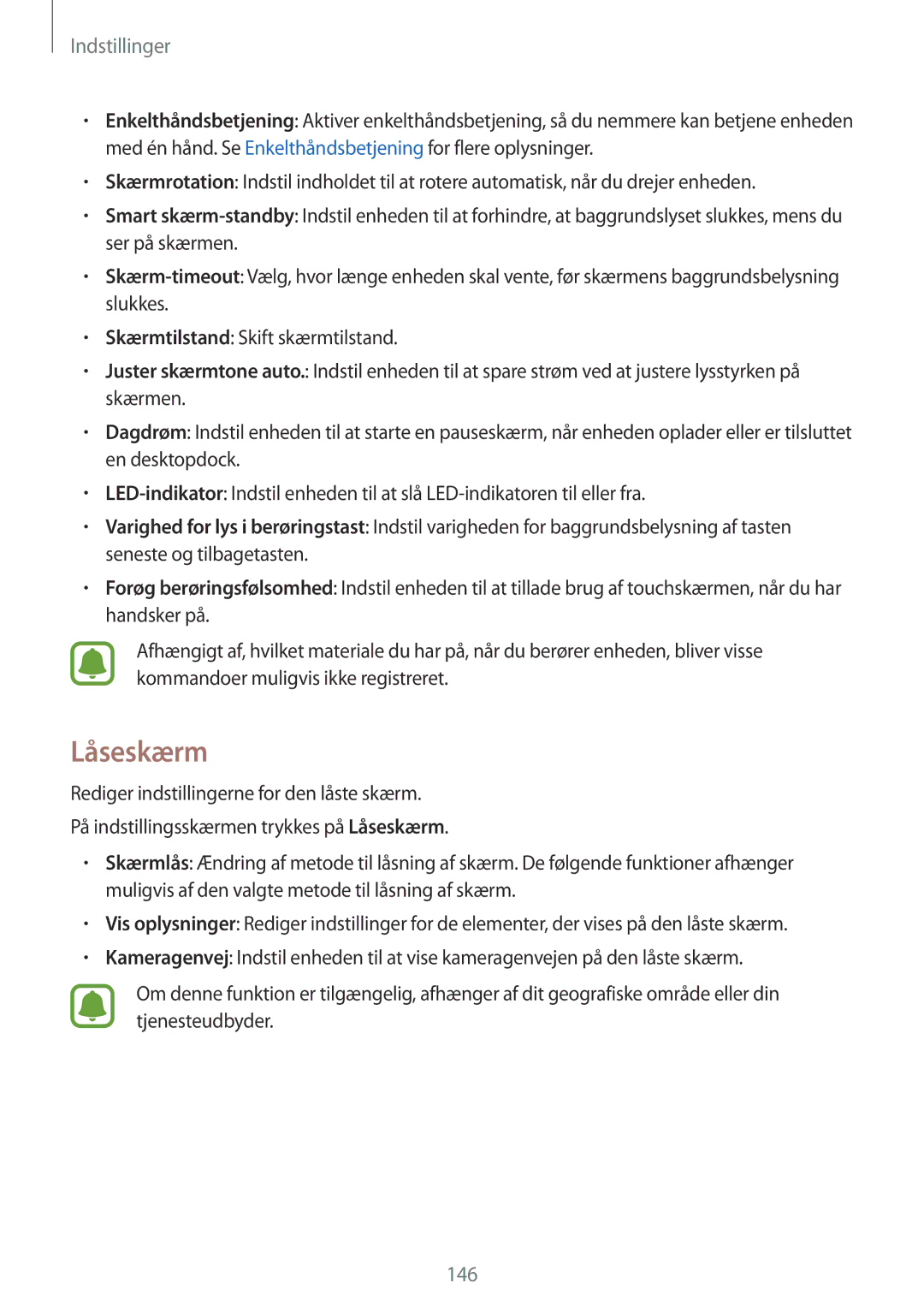 Samsung SM-N910FZIENEE, SM-N910FZWENEE, SM-N910FZDENEE, SM-N910FZKENEE manual Låseskærm 