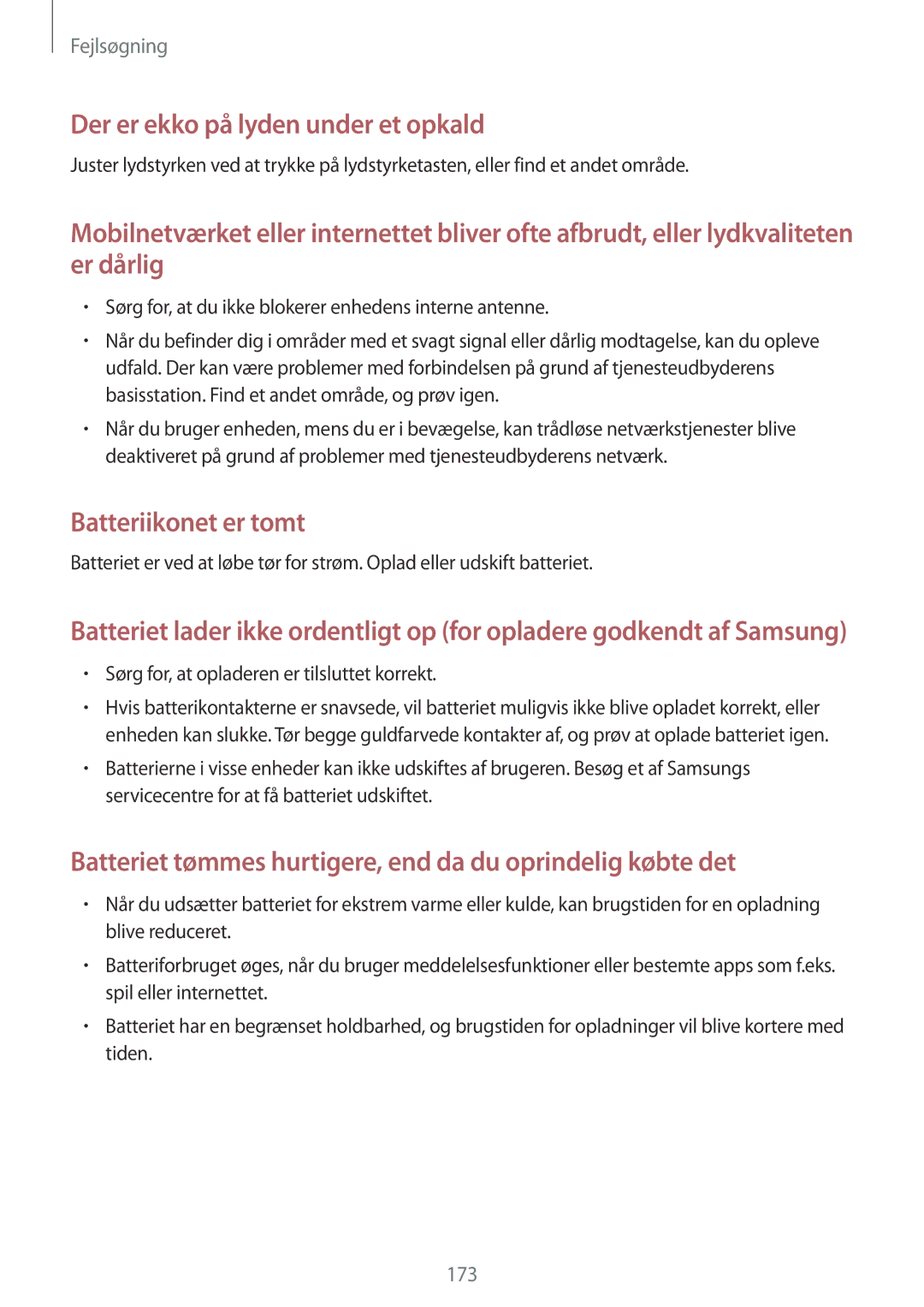 Samsung SM-N910FZDENEE, SM-N910FZWENEE, SM-N910FZIENEE, SM-N910FZKENEE manual Der er ekko på lyden under et opkald 