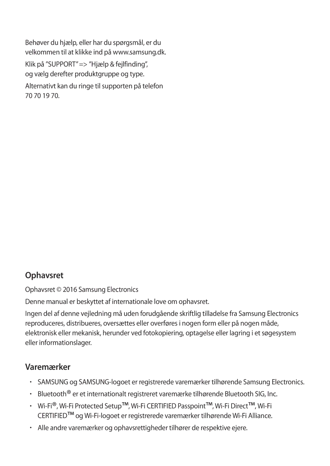 Samsung SM-N910FZDENEE, SM-N910FZWENEE, SM-N910FZIENEE, SM-N910FZKENEE manual Ophavsret, Varemærker 