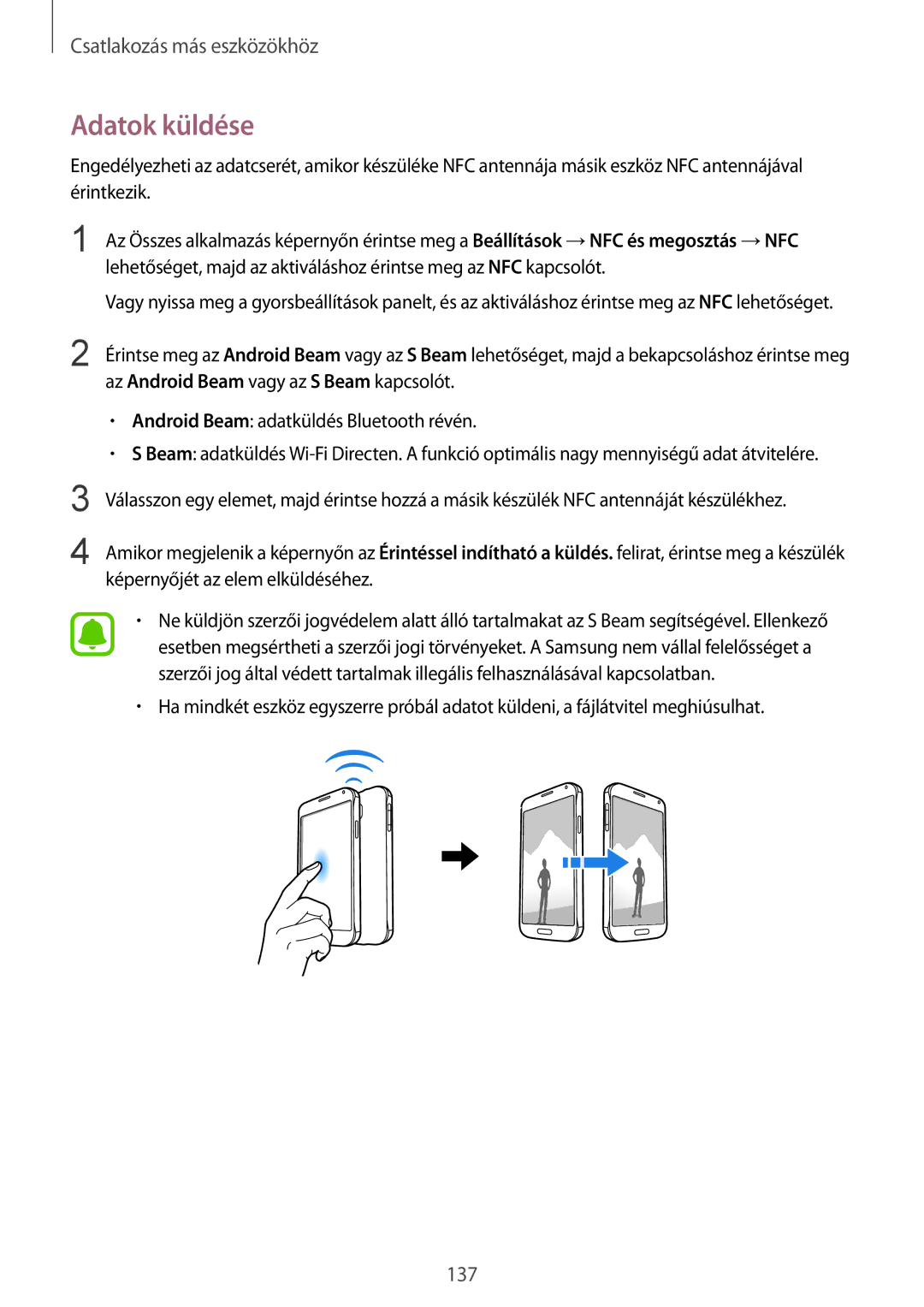 Samsung SM-N910CZDEXEH, SM-N910FZWEXEH manual Adatok küldése 