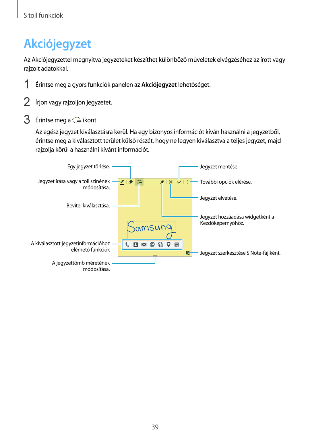 Samsung SM-N910CZDEXEH, SM-N910FZWEXEH manual Akciójegyzet 