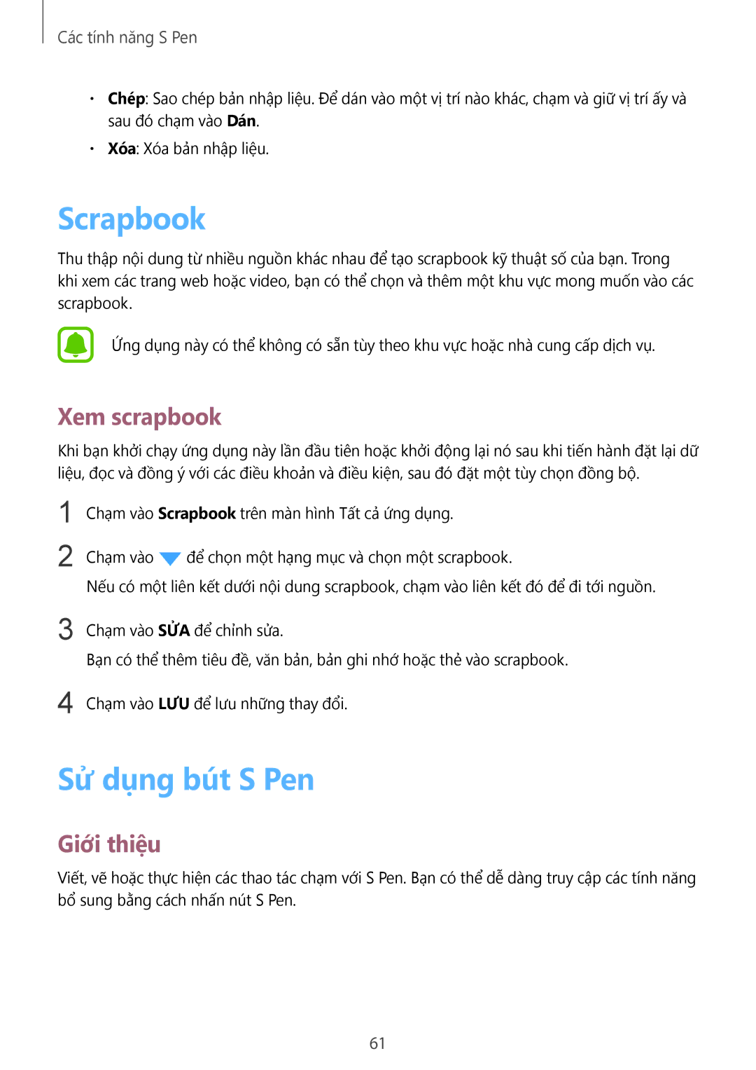 Samsung SM-N915FZWEXEV, SM-N915FZKEXEV manual Scrapbook, Sử dụng bút S Pen, Xem scrapbook 