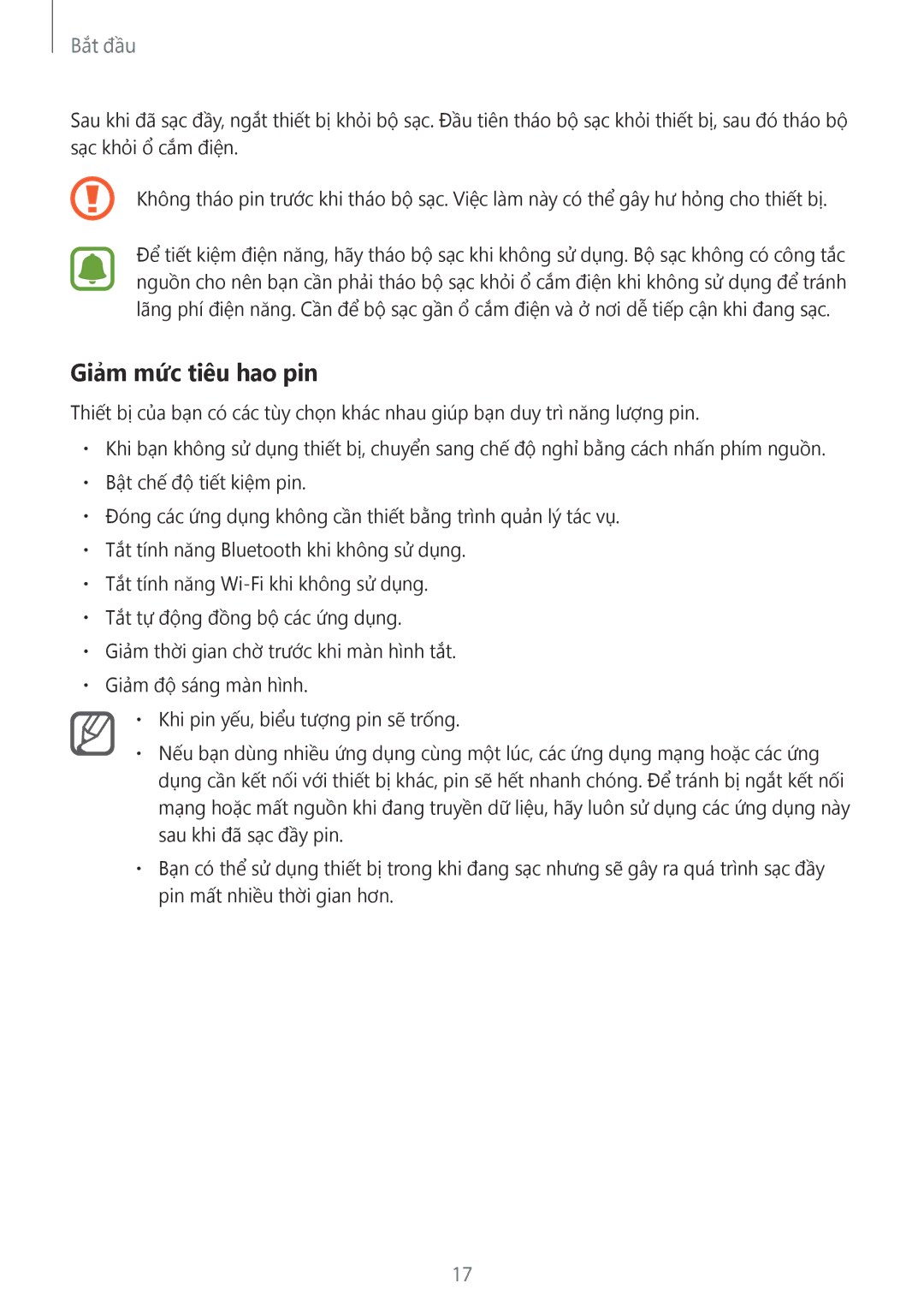 Samsung SM-N915FZWEXEV, SM-N915FZKEXEV manual Giảm mức tiêu hao pin 