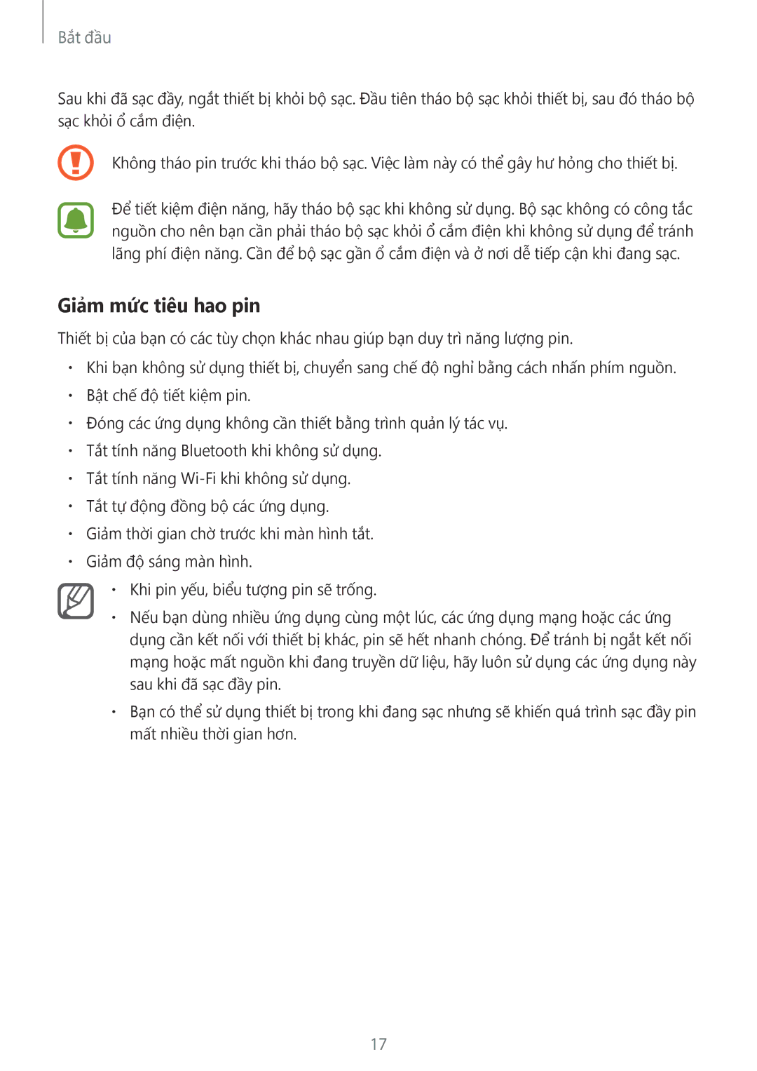 Samsung SM-N915FZWEXEV, SM-N915FZKEXEV manual Giảm mức tiêu hao pin 