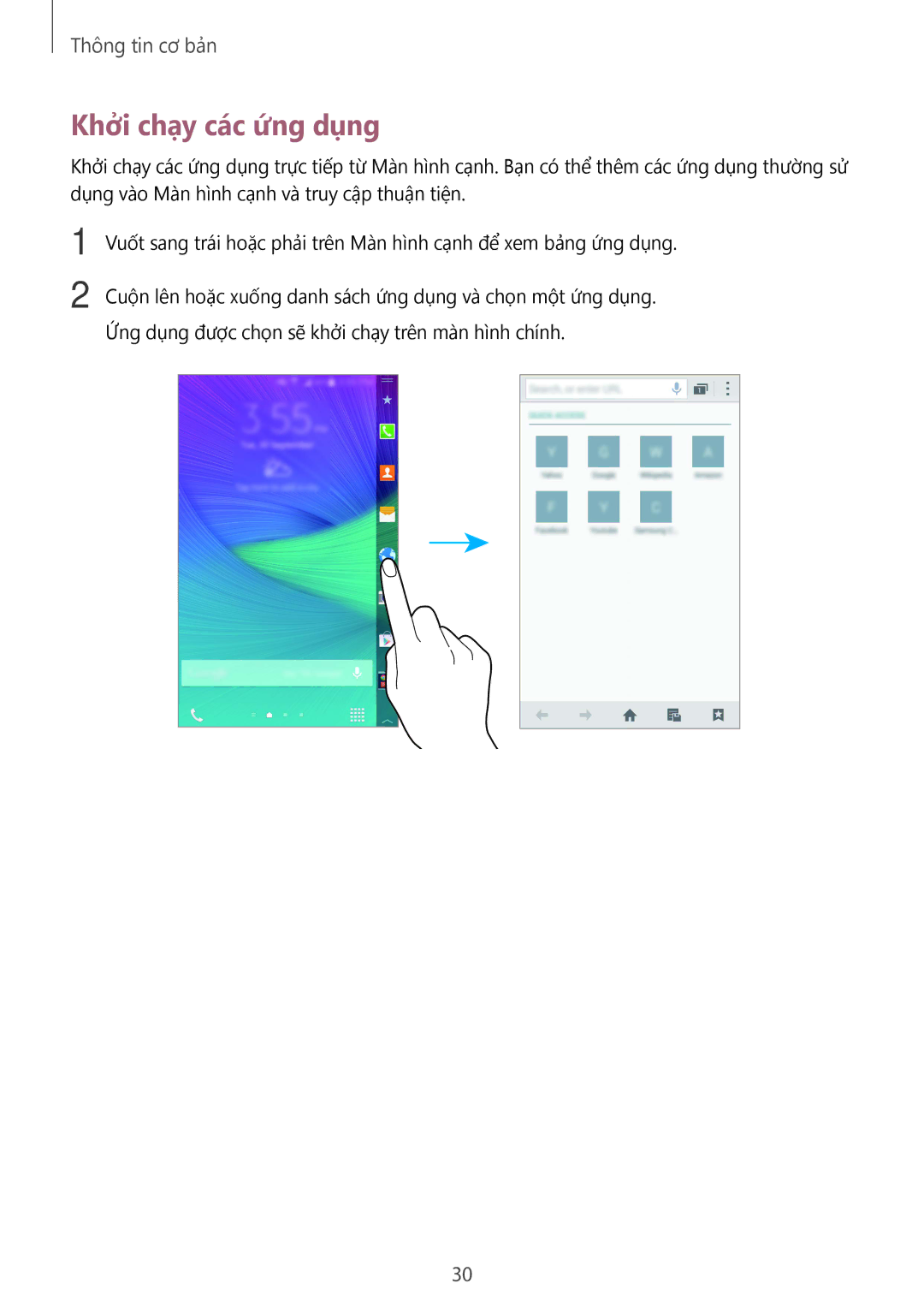 Samsung SM-N915FZKEXEV, SM-N915FZWEXEV manual Khởi chạy các ứng dụng 