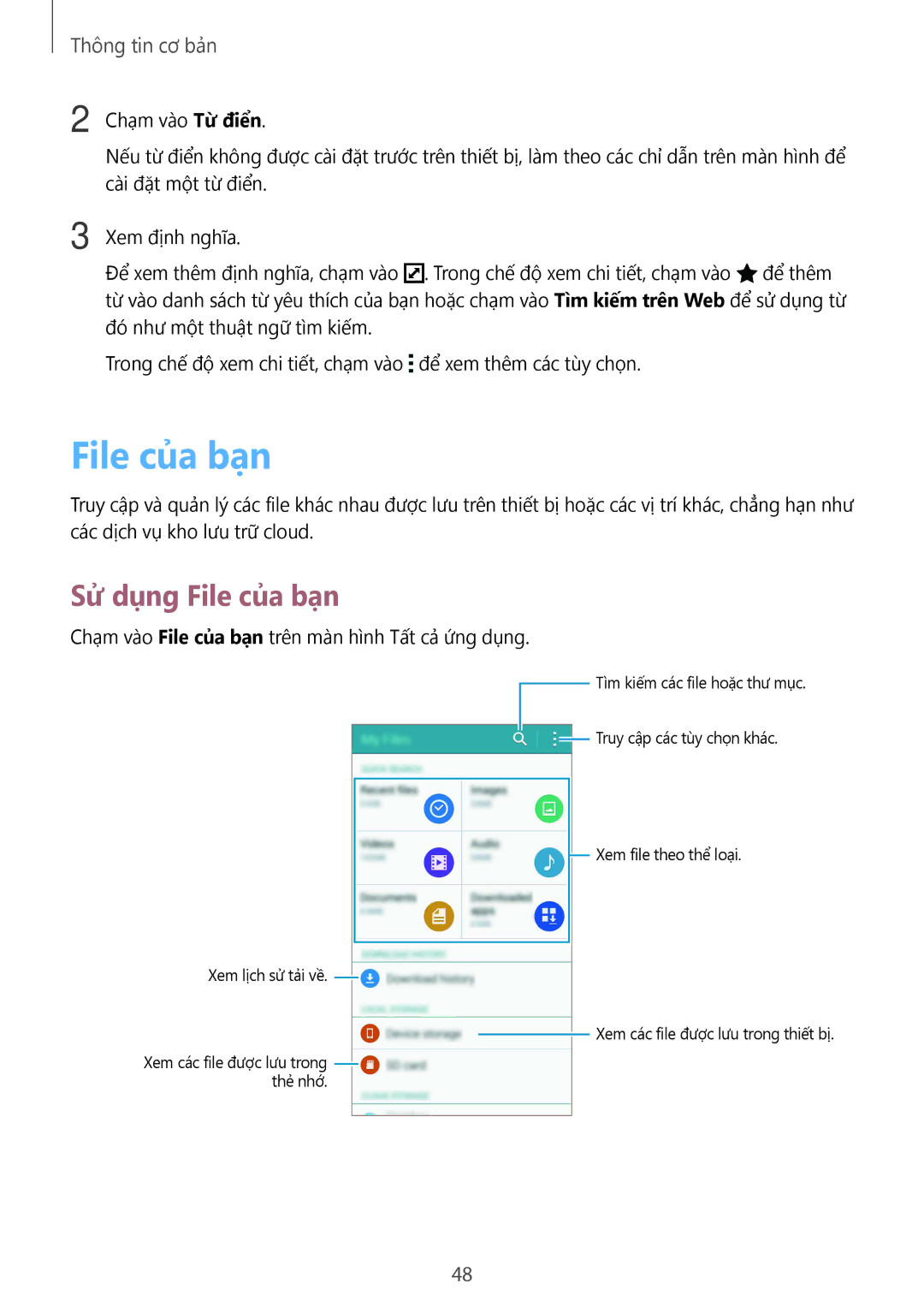 Samsung SM-N915FZKEXEV, SM-N915FZWEXEV manual Sử dụng File của bạn 