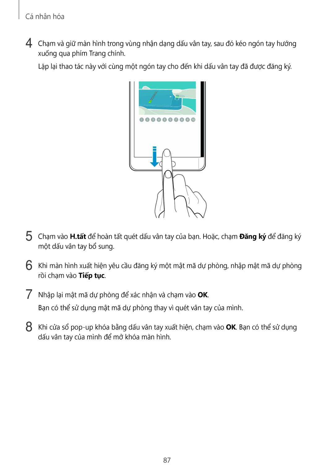 Samsung SM-N915FZWEXEV, SM-N915FZKEXEV manual Cá nhân hóa 