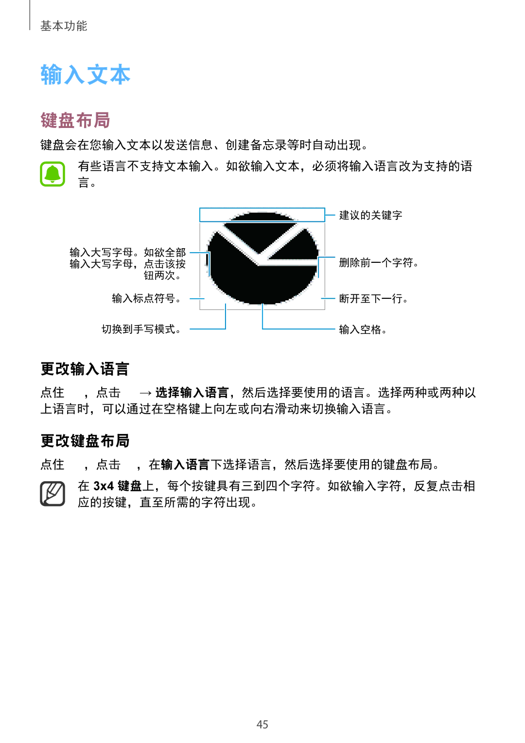 Samsung SM-N915FZWEXEV, SM-N915FZKEXEV manual 输入文本, 更改输入语言, 更改键盘布局 