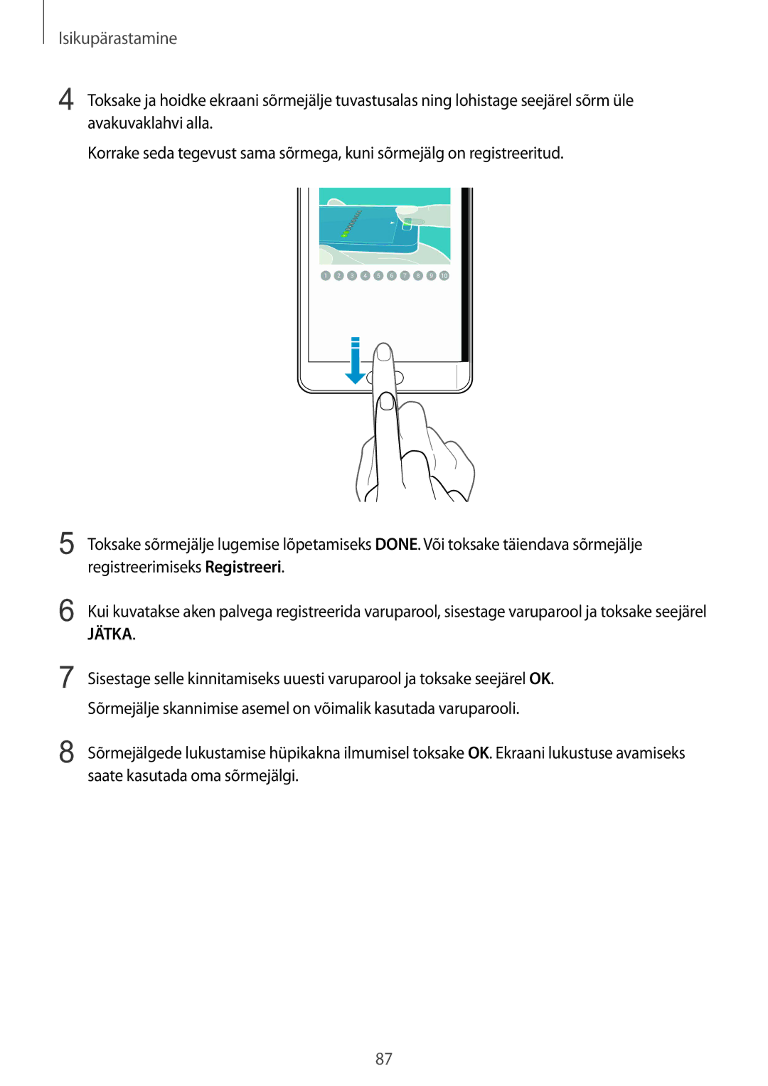 Samsung SM-N915FZWYSEB, SM-N915FZKYSEB manual Jätka 