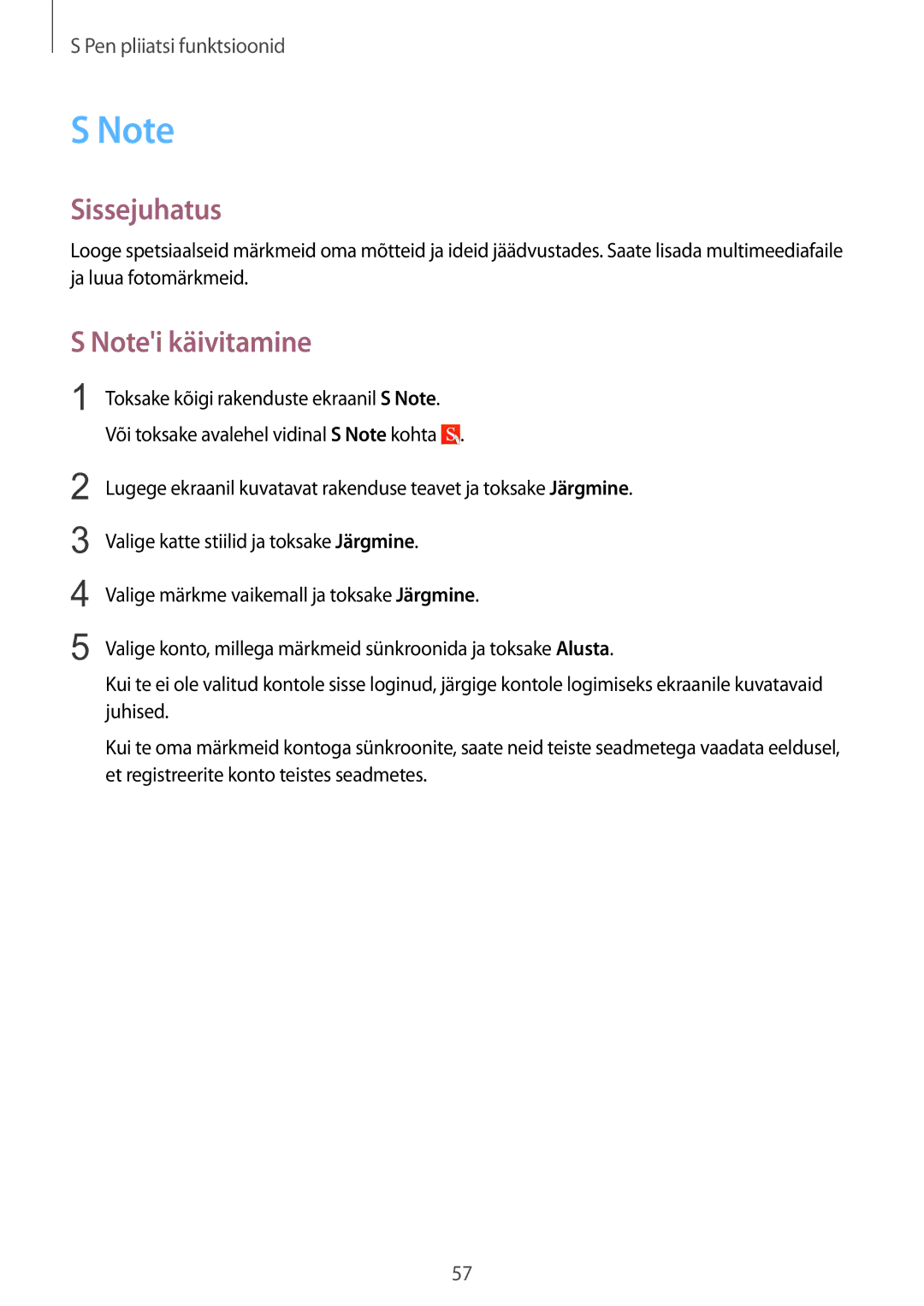 Samsung SM-N915FZWYSEB, SM-N915FZKYSEB manual Sissejuhatus 