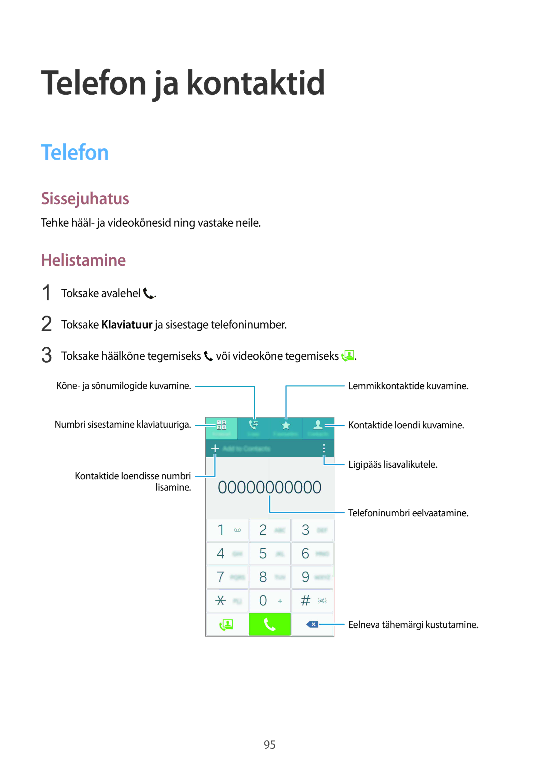 Samsung SM-N915FZWYSEB, SM-N915FZKYSEB Telefon ja kontaktid, Helistamine, Tehke hääl- ja videokõnesid ning vastake neile 