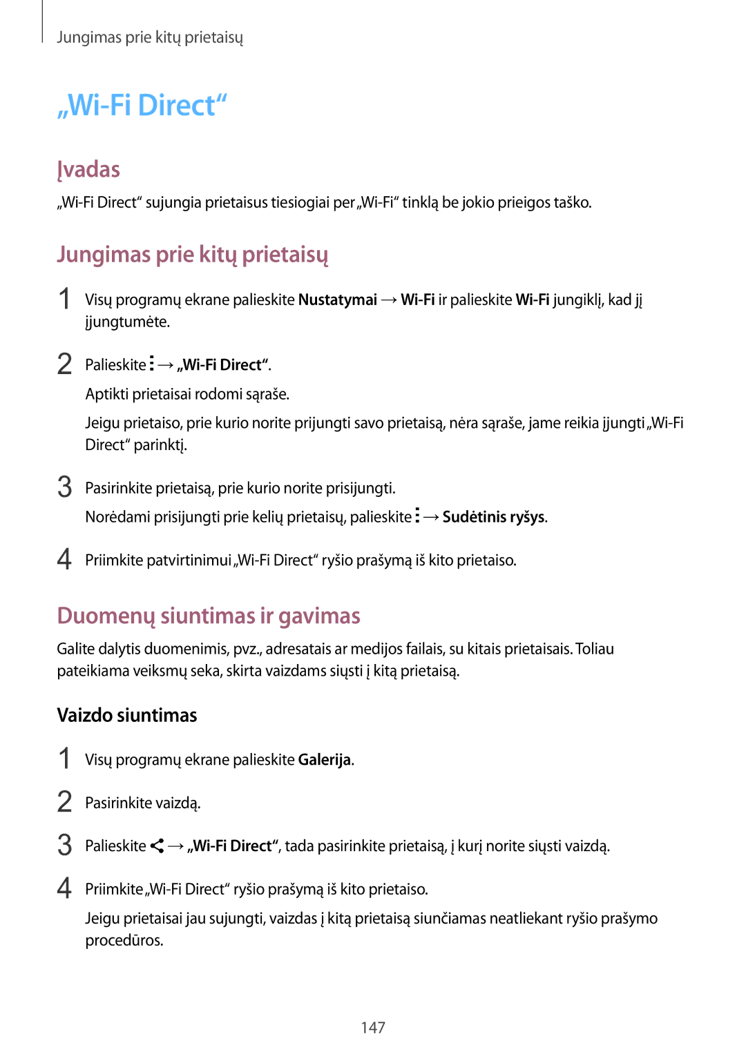 Samsung SM-N915FZWYSEB, SM-N915FZKYSEB manual Palieskite →„Wi-Fi Direct 