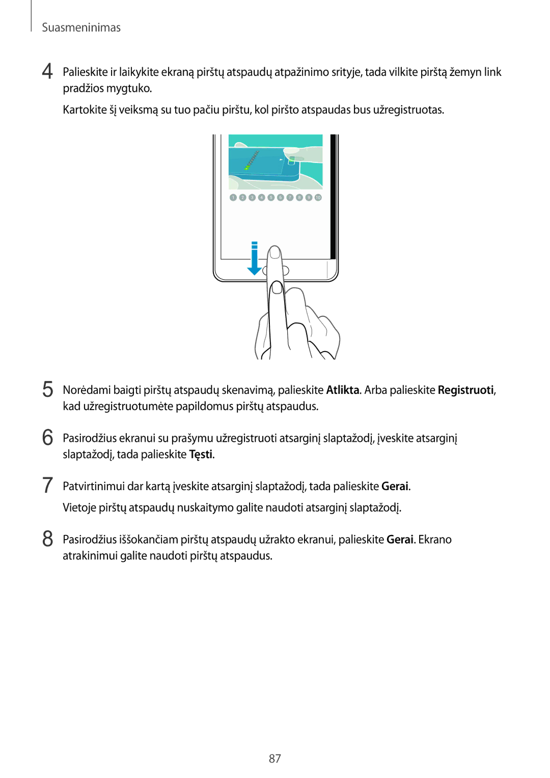 Samsung SM-N915FZWYSEB, SM-N915FZKYSEB manual Suasmeninimas 