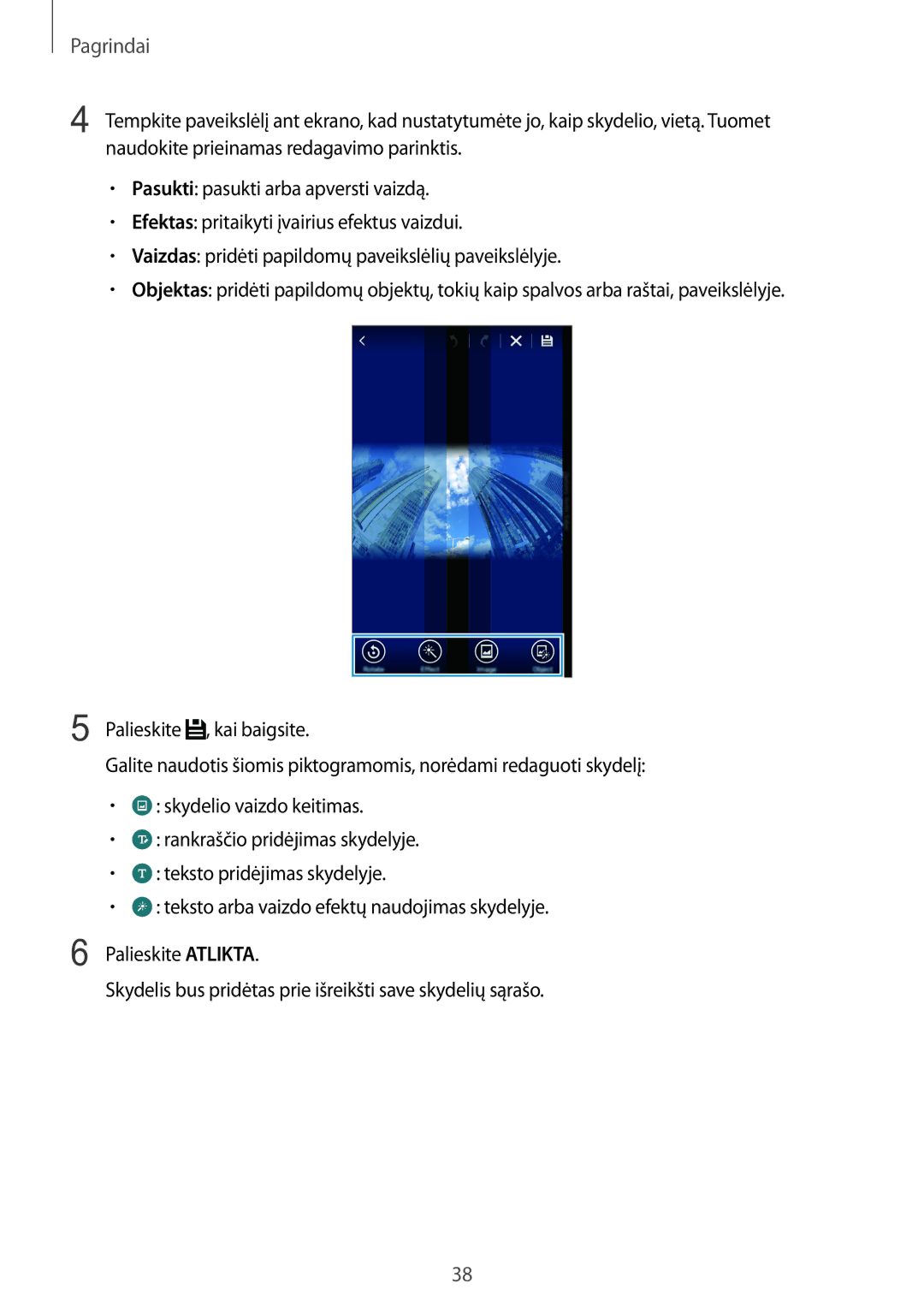 Samsung SM-N915FZKYSEB, SM-N915FZWYSEB manual Pagrindai 