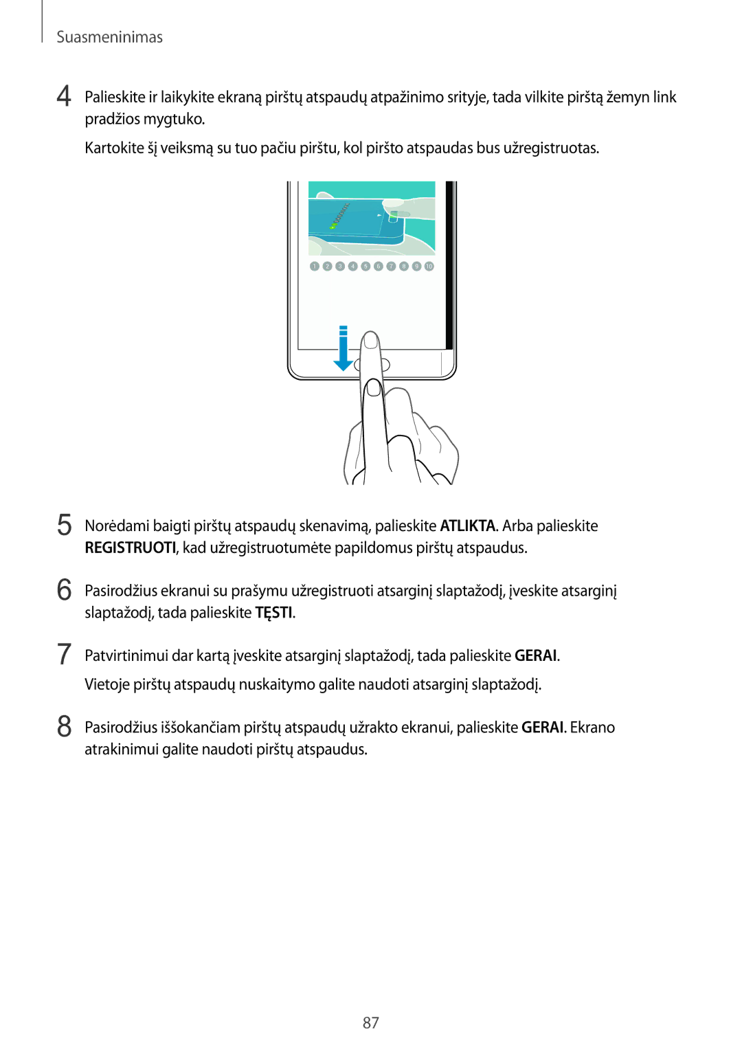 Samsung SM-N915FZWYSEB, SM-N915FZKYSEB manual Suasmeninimas 