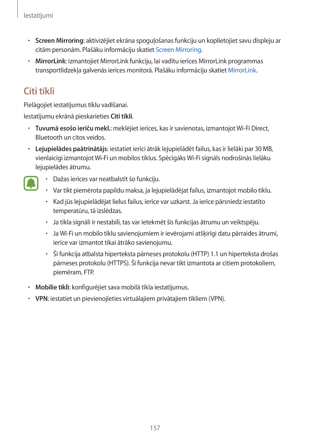 Samsung SM-N915FZWYSEB, SM-N915FZKYSEB manual Citi tīkli 