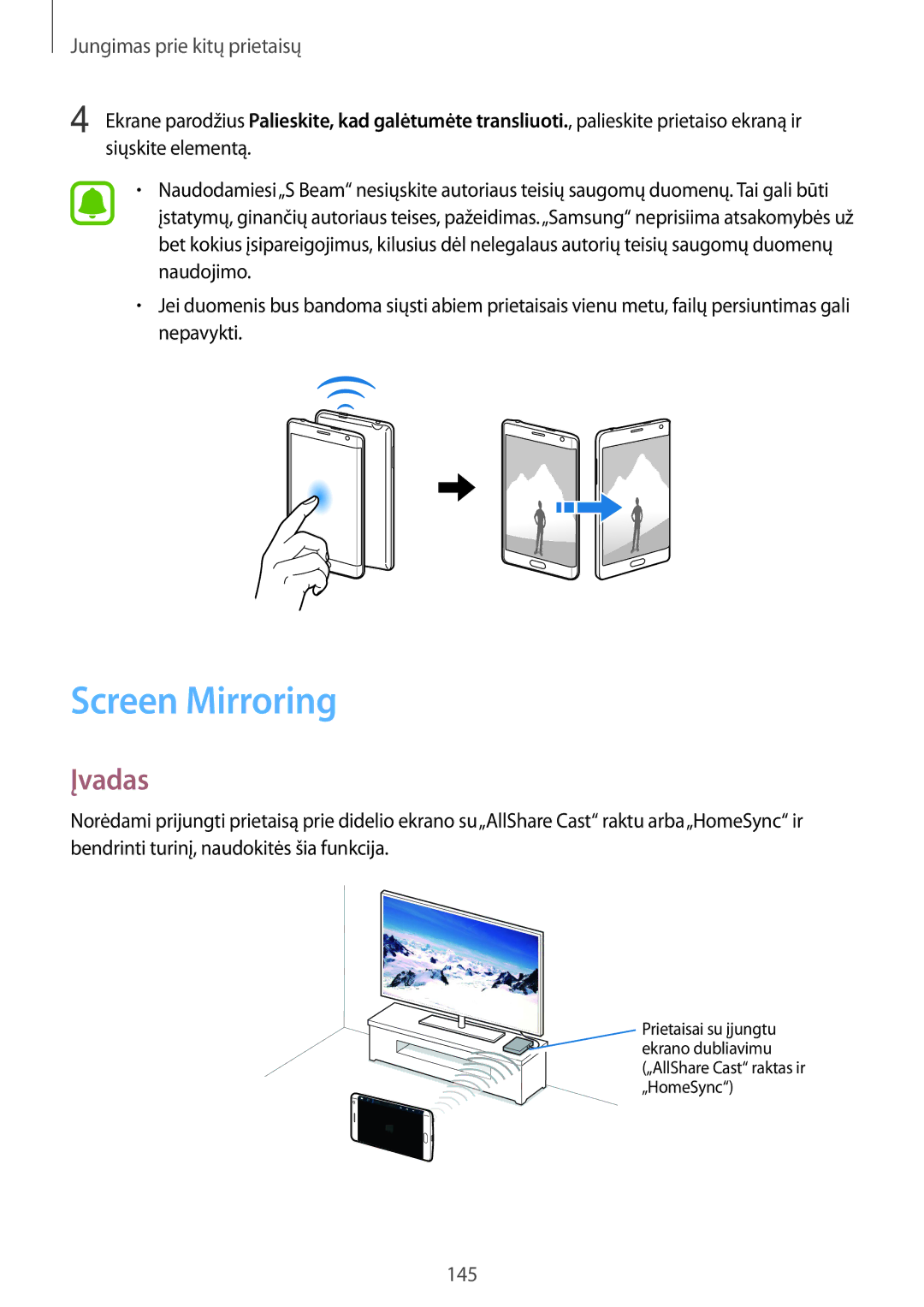 Samsung SM-N915FZWYSEB, SM-N915FZKYSEB manual Screen Mirroring 