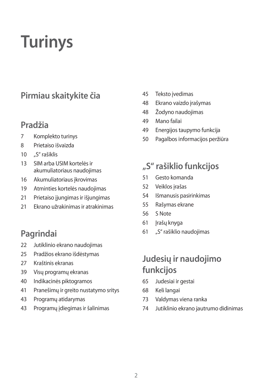 Samsung SM-N915FZKYSEB, SM-N915FZWYSEB manual Turinys, Komplekto turinys Prietaiso išvaizda 10 „S rašiklis 