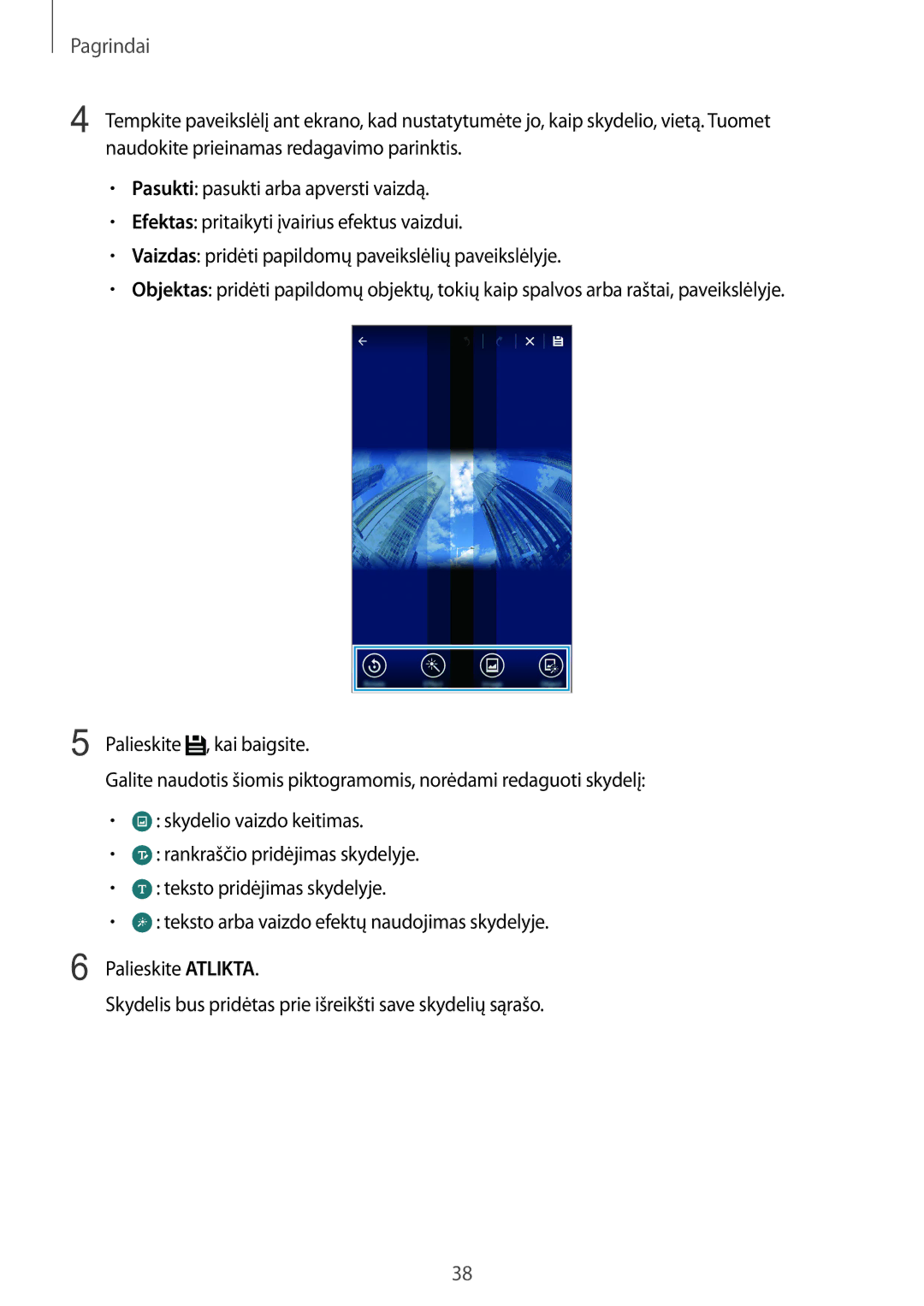 Samsung SM-N915FZKYSEB, SM-N915FZWYSEB manual Pagrindai 