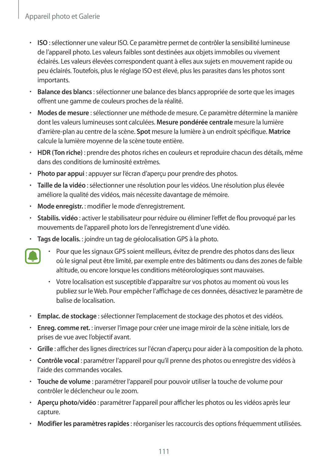 Samsung SM-N915FZWYXEF, SM-N915FZKYXEF manual 111 