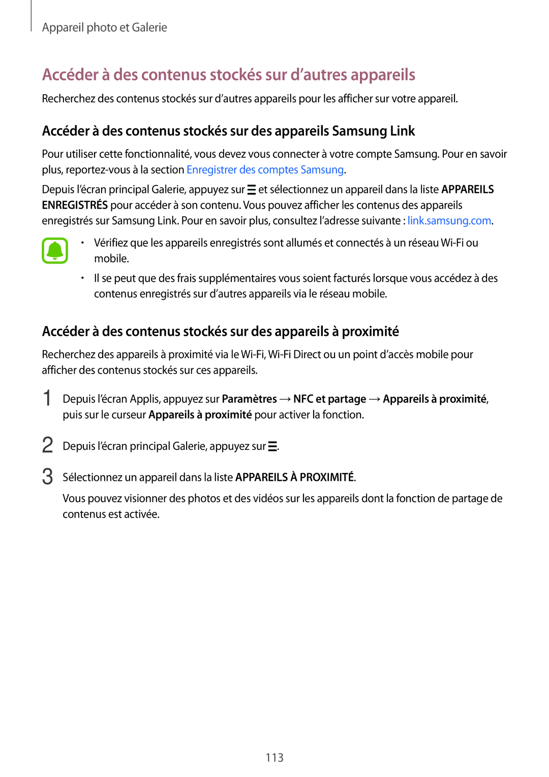 Samsung SM-N915FZWYXEF, SM-N915FZKYXEF manual Accéder à des contenus stockés sur d’autres appareils 